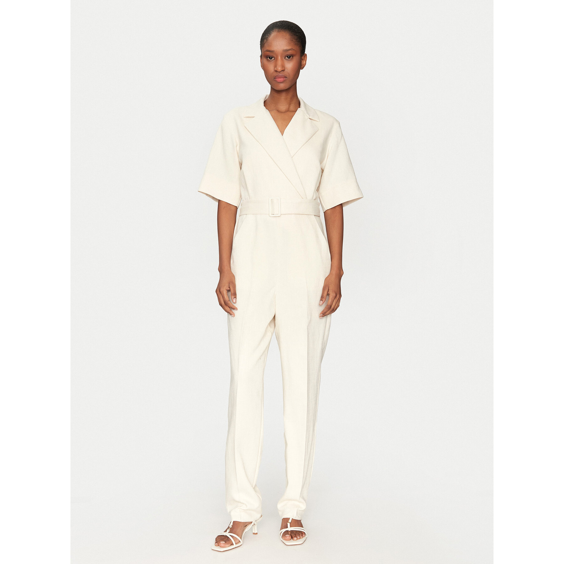 Marella Kombinezon Banana 2513241011 Biały Slim Fit