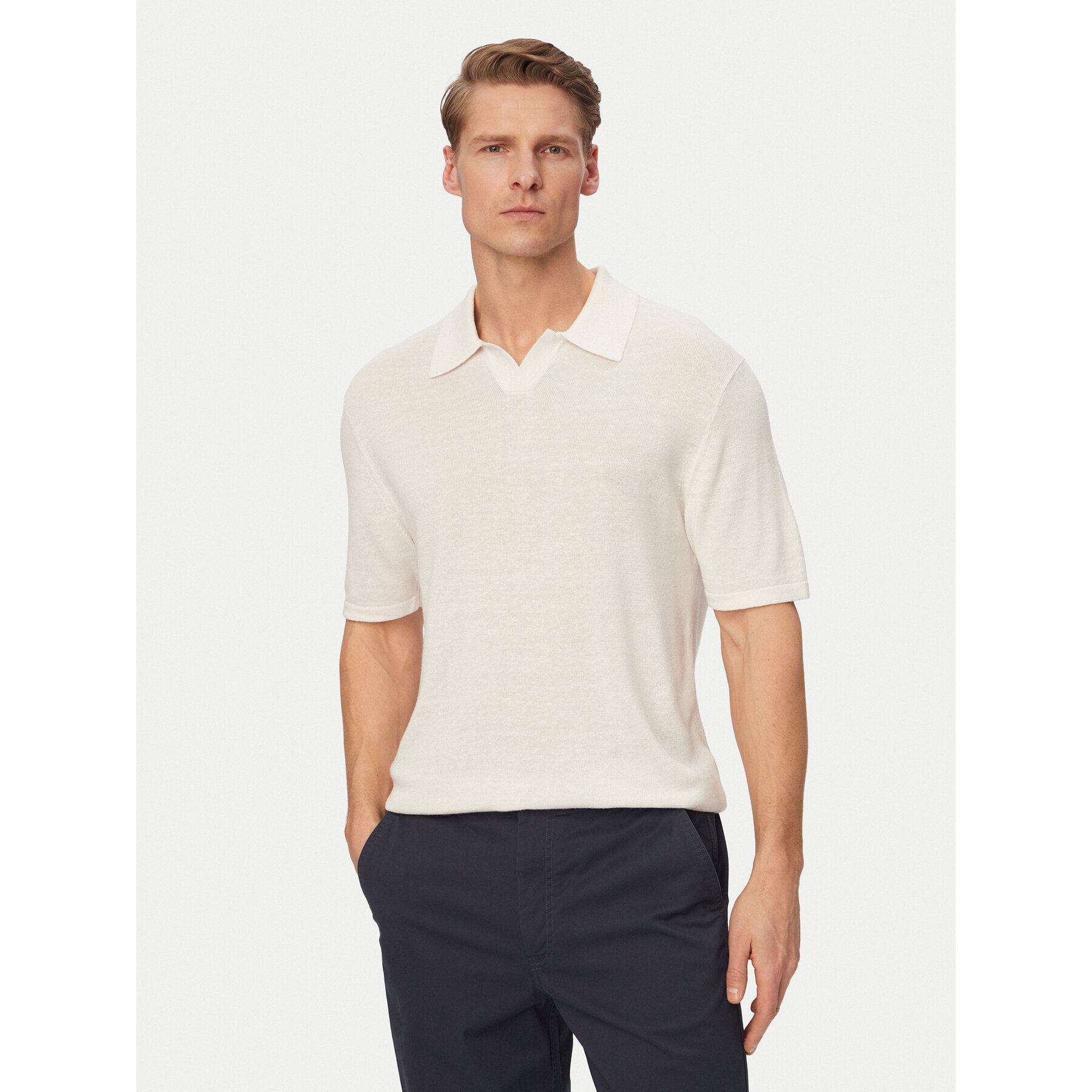 Calvin Klein Polo LV04LF313G Biały Regular Fit