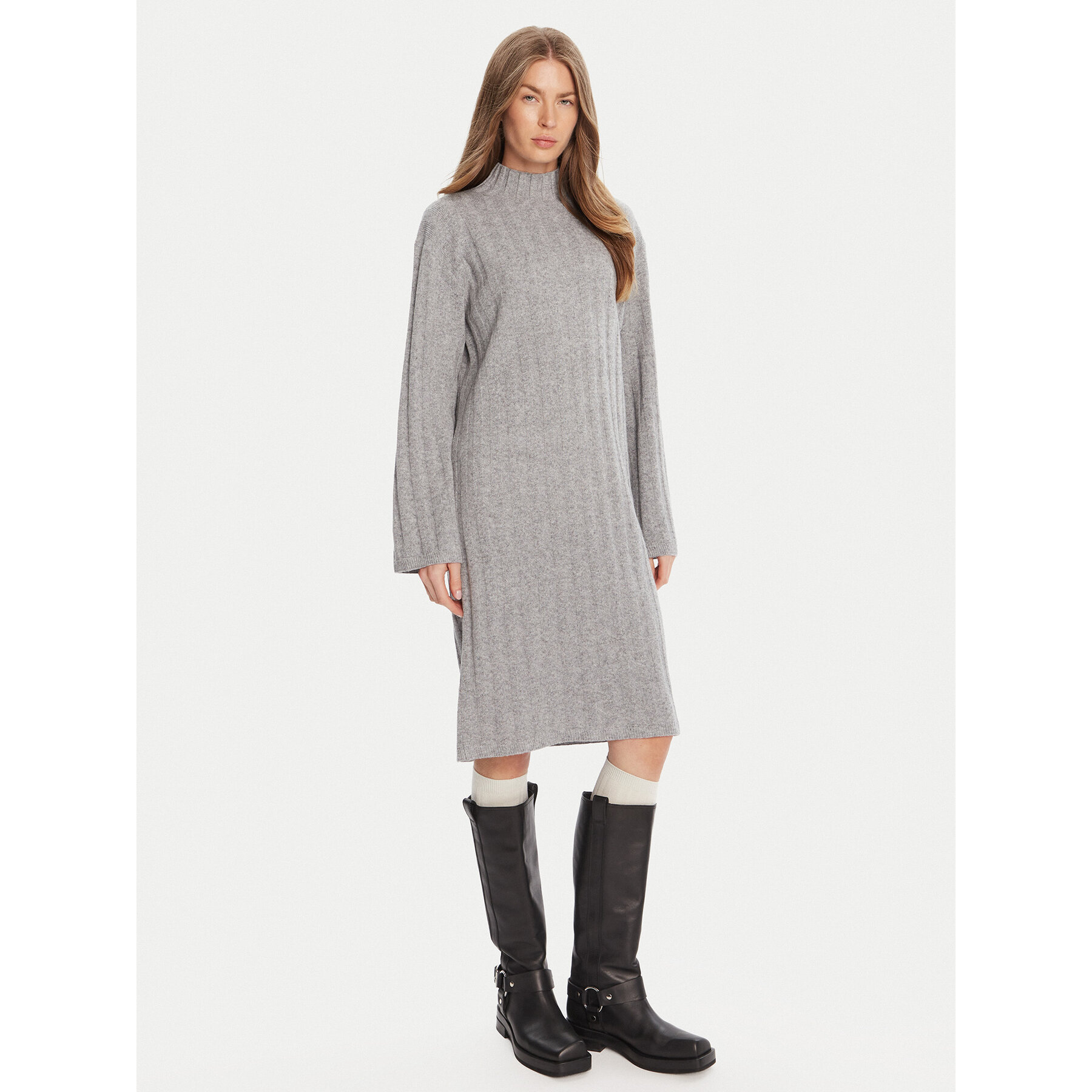 Barbour Sukienka dzianinowa Sophia LDR0939GY71 Szary Regular Fit