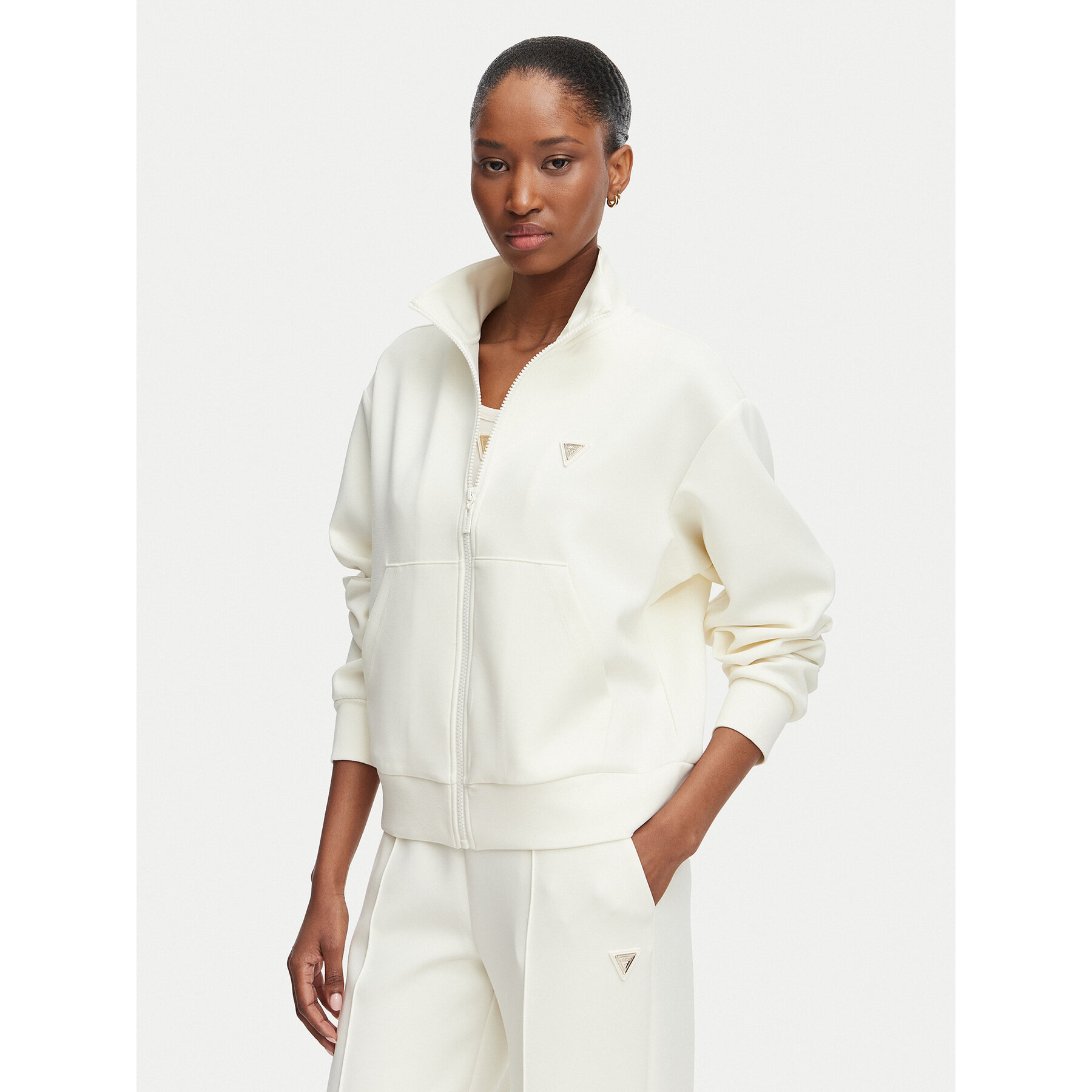 Guess Bluza V6YQ17 K4313 Kremowy Regular Fit
