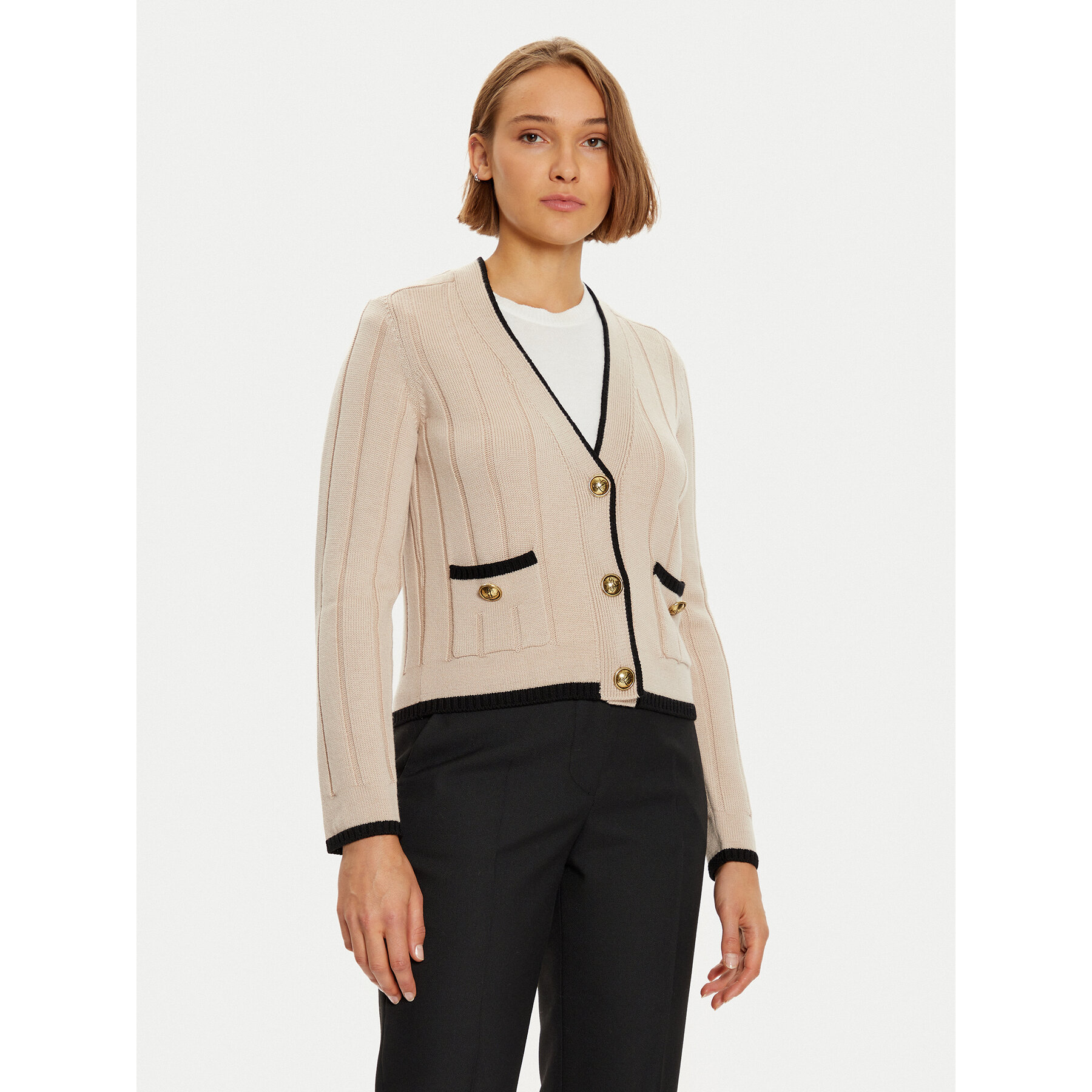Luisa Spagnoli Kardigan Mozione 58437 Beżowy Regular Fit
