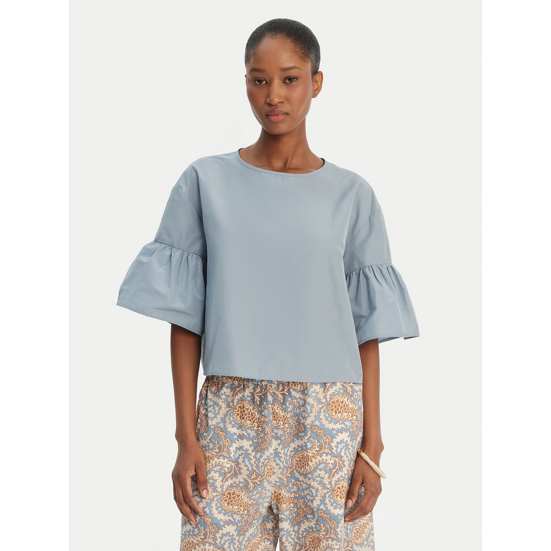 Weekend Max Mara Bluzka Break 2615111152 Błękitny Loose Fit
