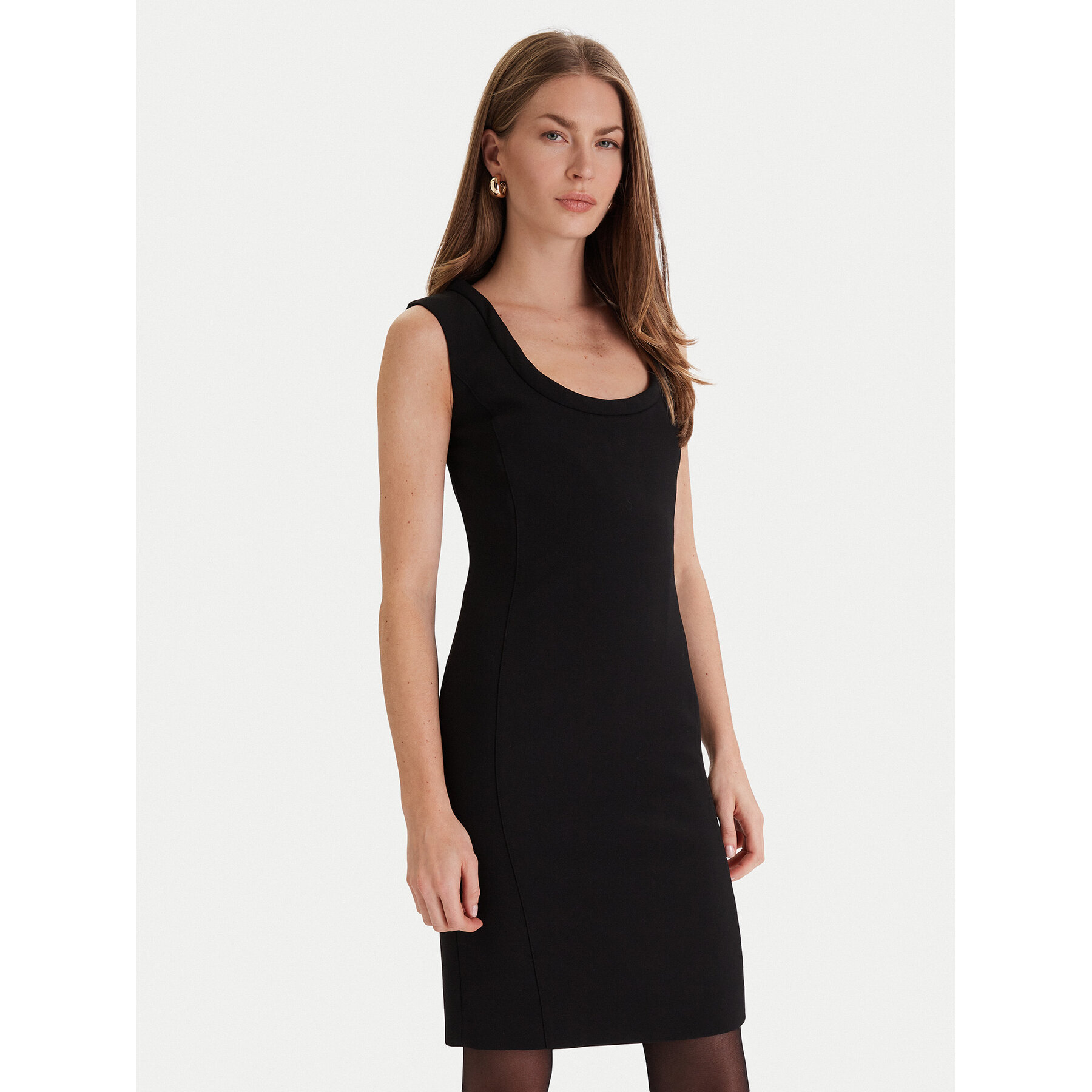 Simona Corsellini Sukienka koktajlowa A25CPAB01201 Czarny Slim Fit