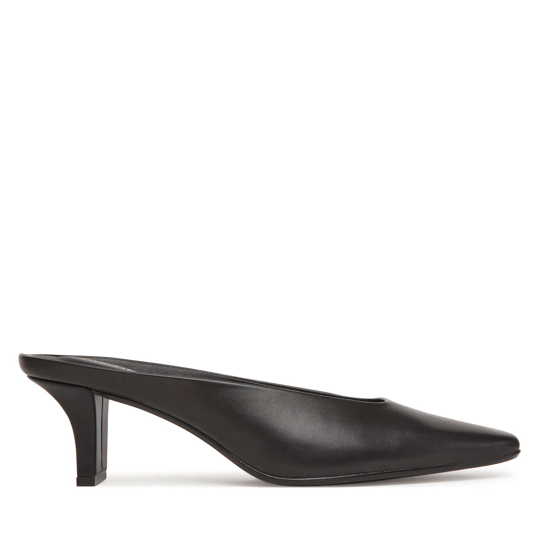 Calvin Klein Klapki Heel Mule Pump 50 - Lth HW0HW02332 Czarny