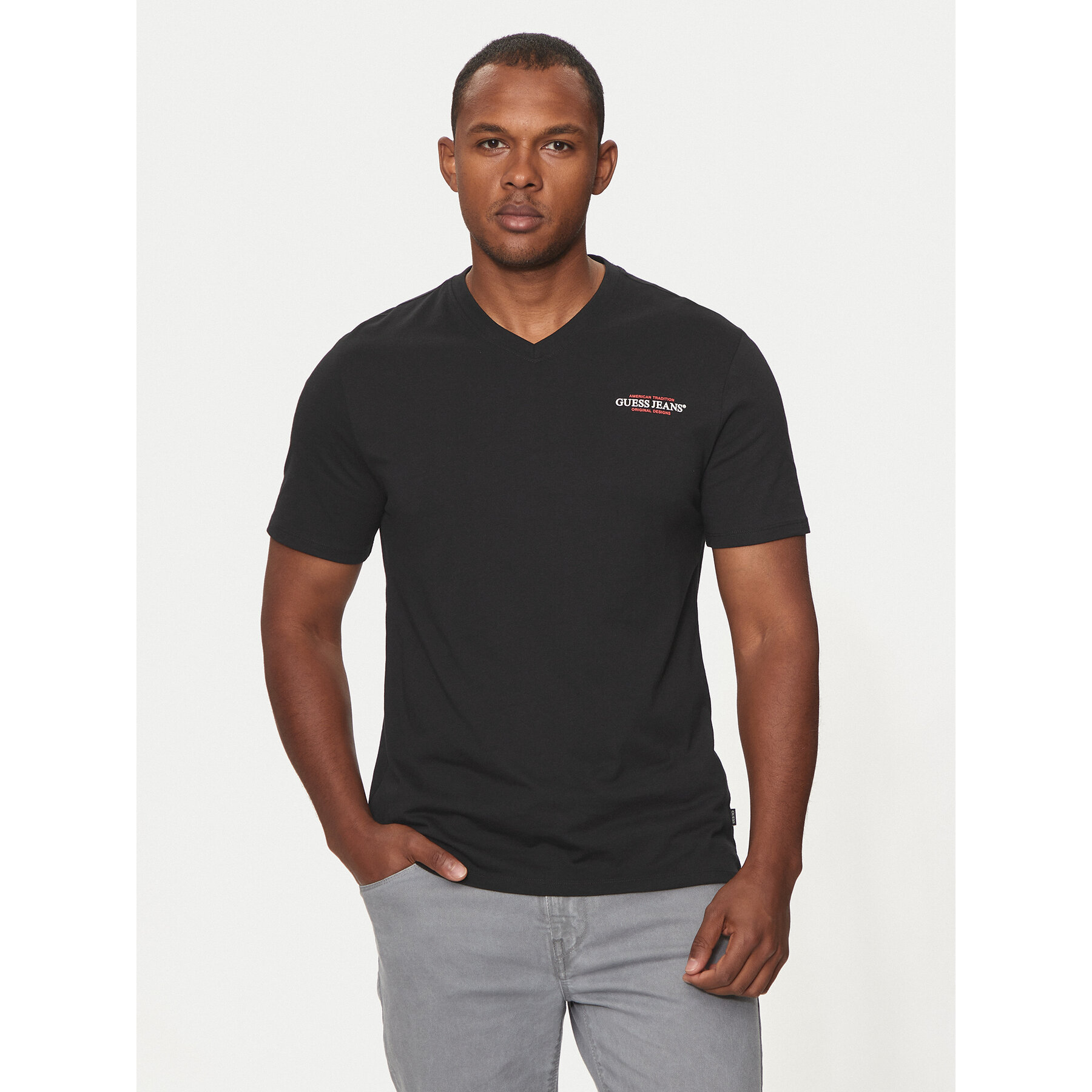 Guess Jeans T-Shirt M4YI50 K8HM0 Czarny Slim Fit