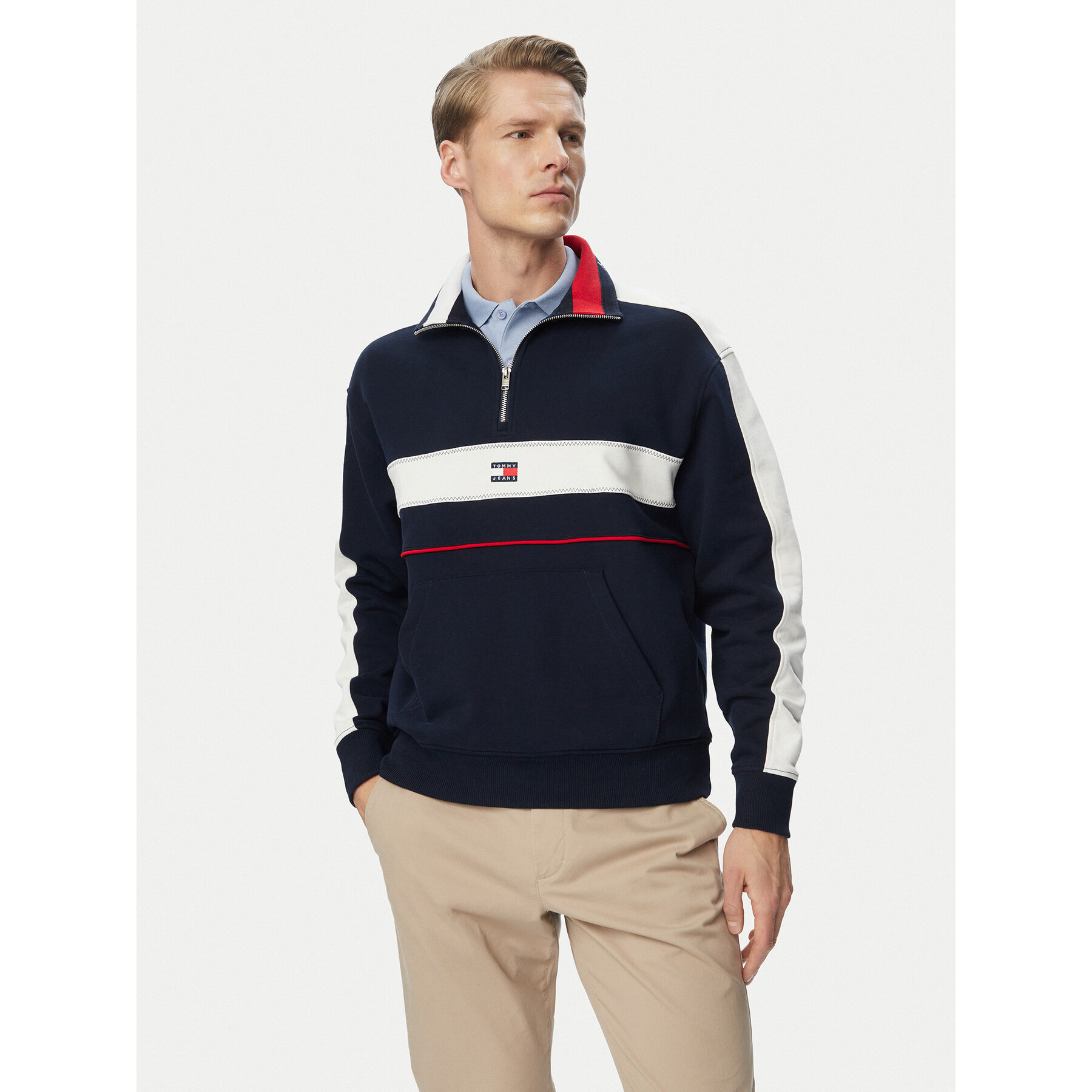 Tommy Jeans Bluza Cblock DM0DM23244 Granatowy Relaxed Fit