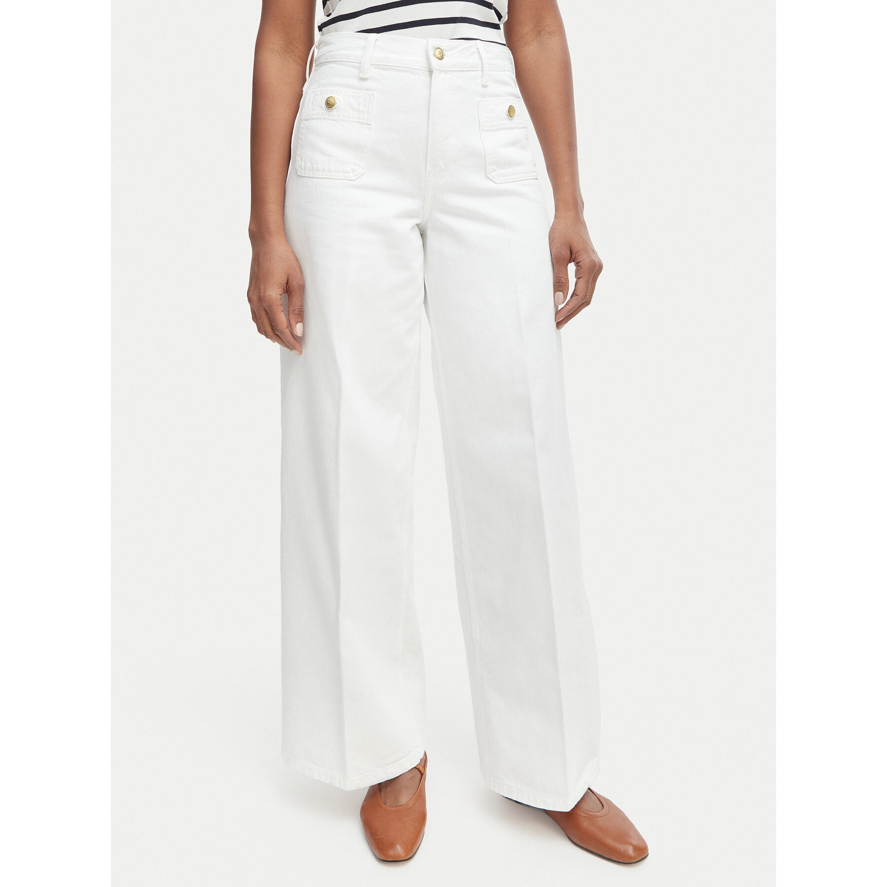 Tommy Hilfiger Jeansy 70s WW0WW48576 Biały Wide Leg