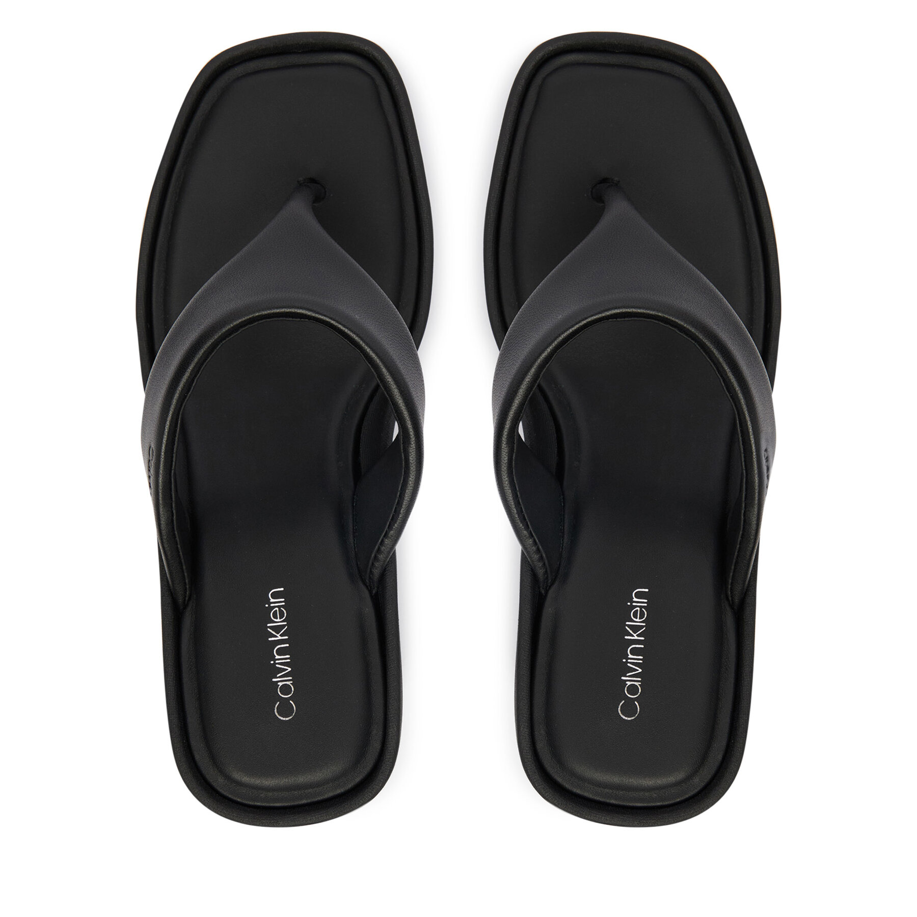 Calvin Klein Japonki Wedge 70 Sndl Thong Lth HW0HW02880 Czarny