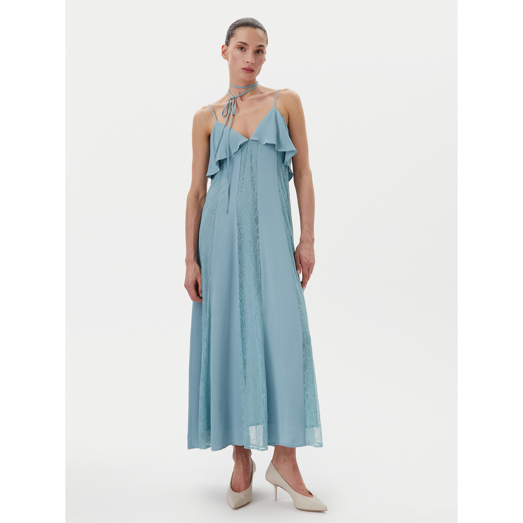 TWINSET Sukienka letnia 251TP2412 Niebieski Regular Fit