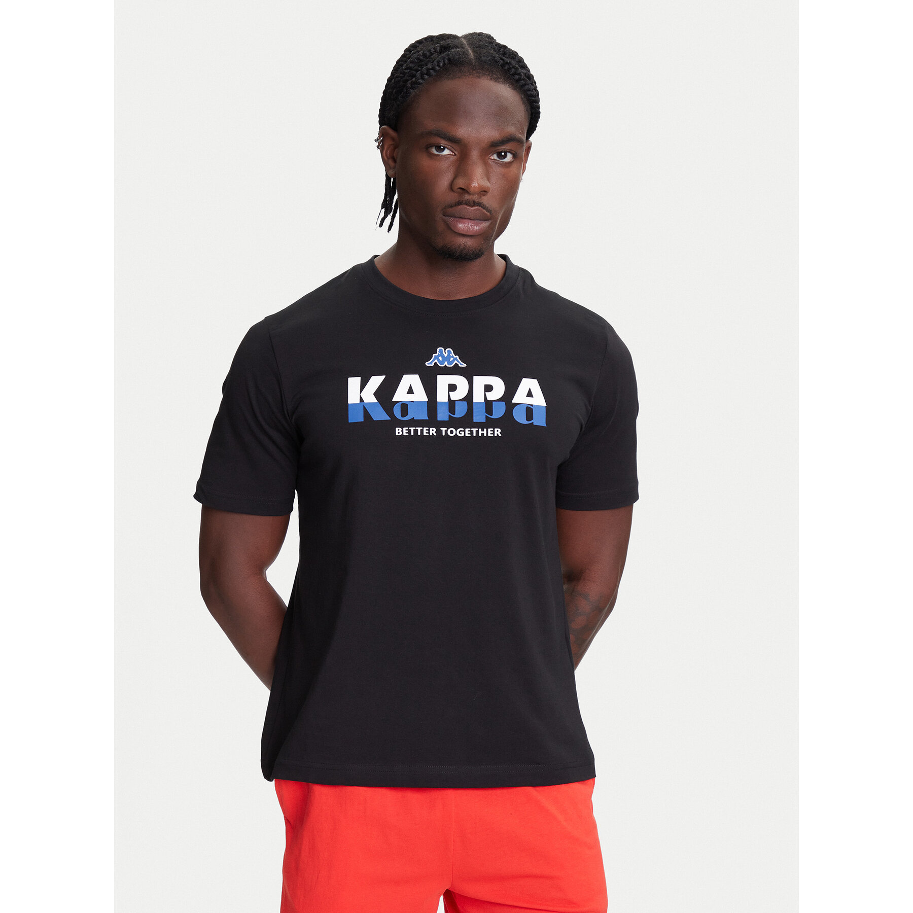Kappa T-Shirt 351U8KW 005 Czarny Regular Fit