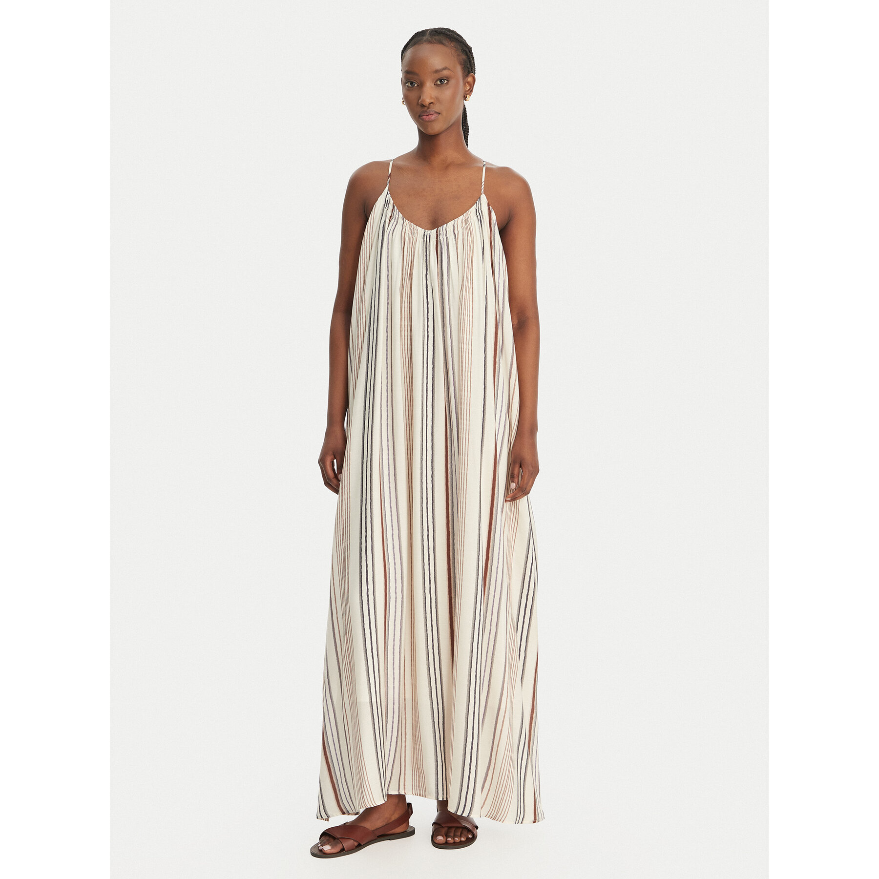 Eleh Sukienka letnia SS260133 Écru Relaxed Fit