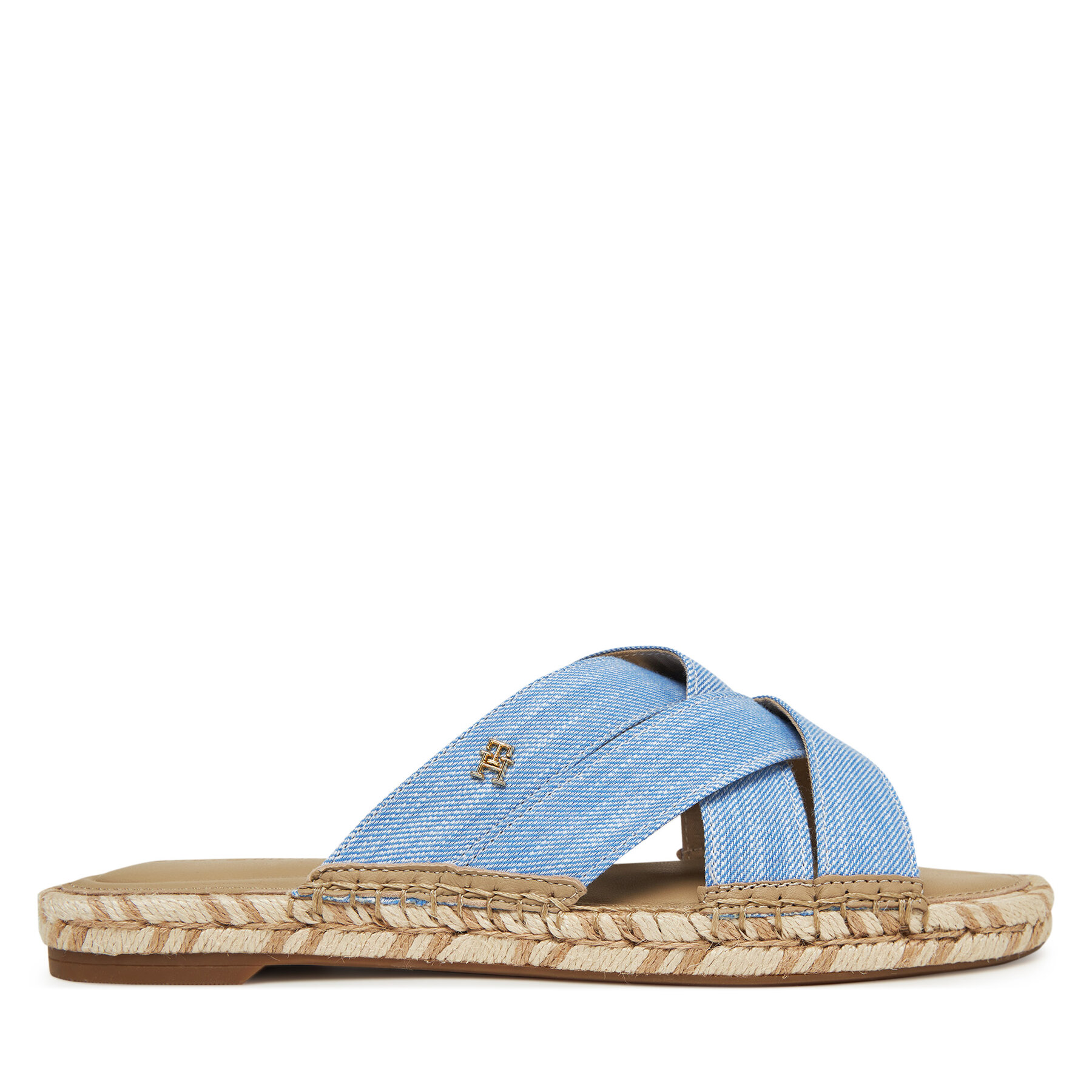 Tommy Hilfiger Espadryle Chambray Espadrille Mule FW0FW08501 Niebieski