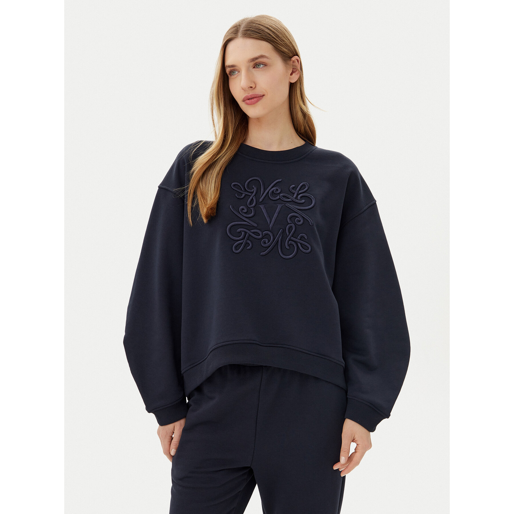 ViCOLO Bluza RD0178 Granatowy Reglan Fit