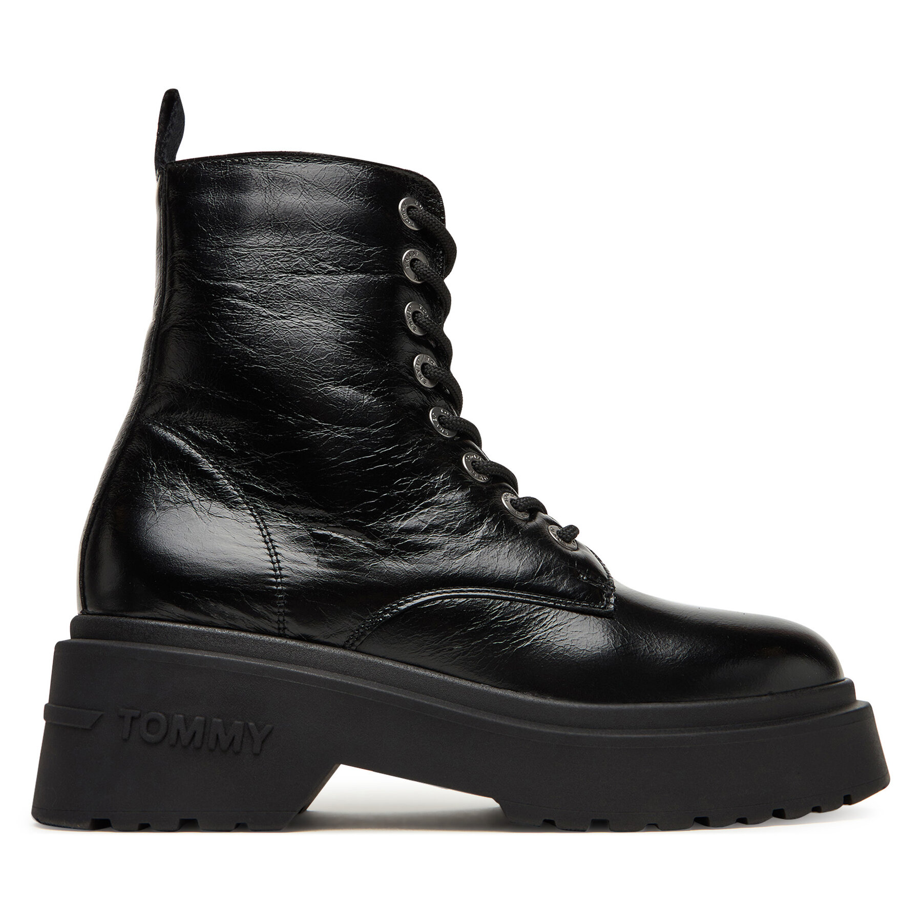 Tommy Jeans Trzewiki Tjw Chunky Shiny EN0EN02848 Czarny
