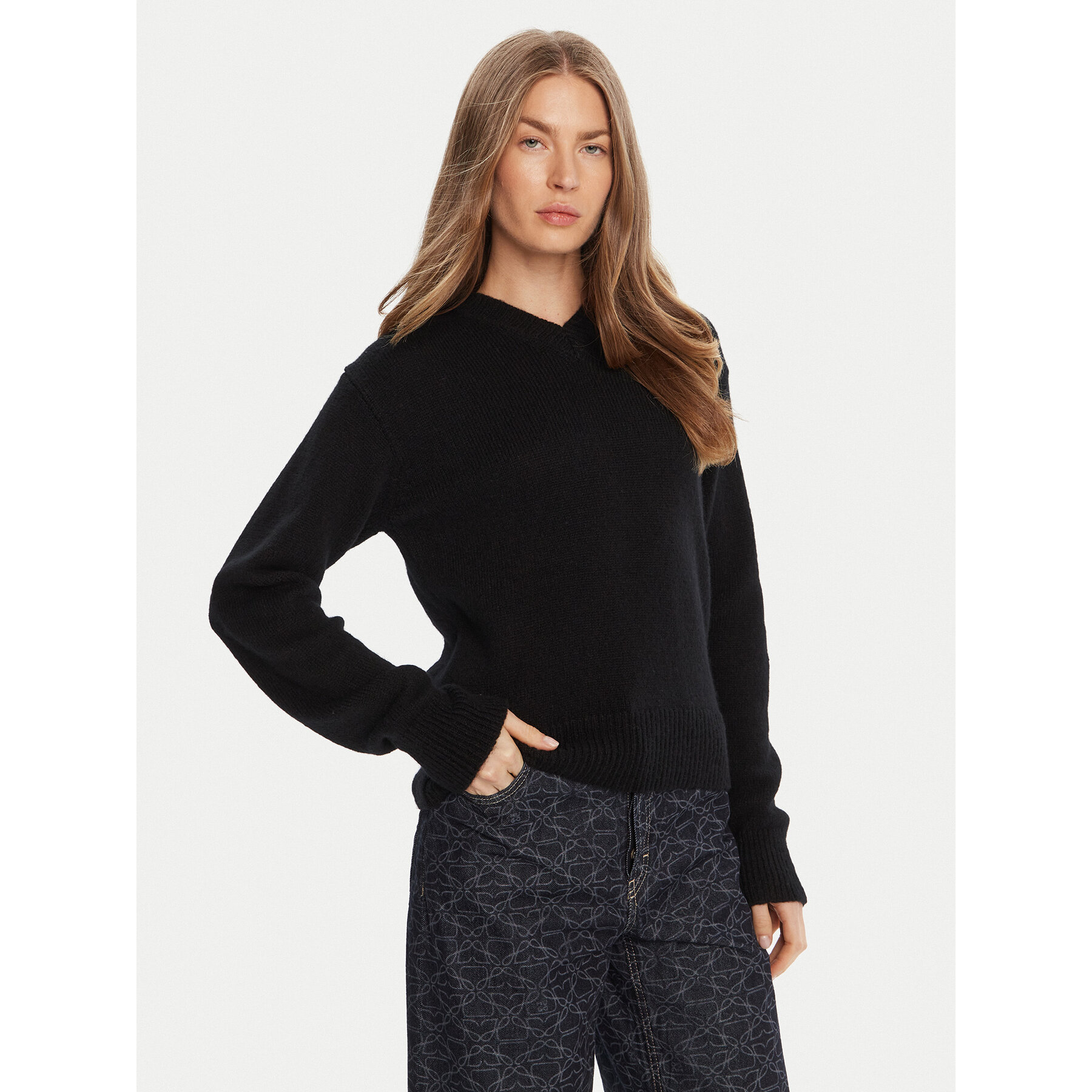 HUGO Sweter Solanu 50545092 Czarny Regular Fit