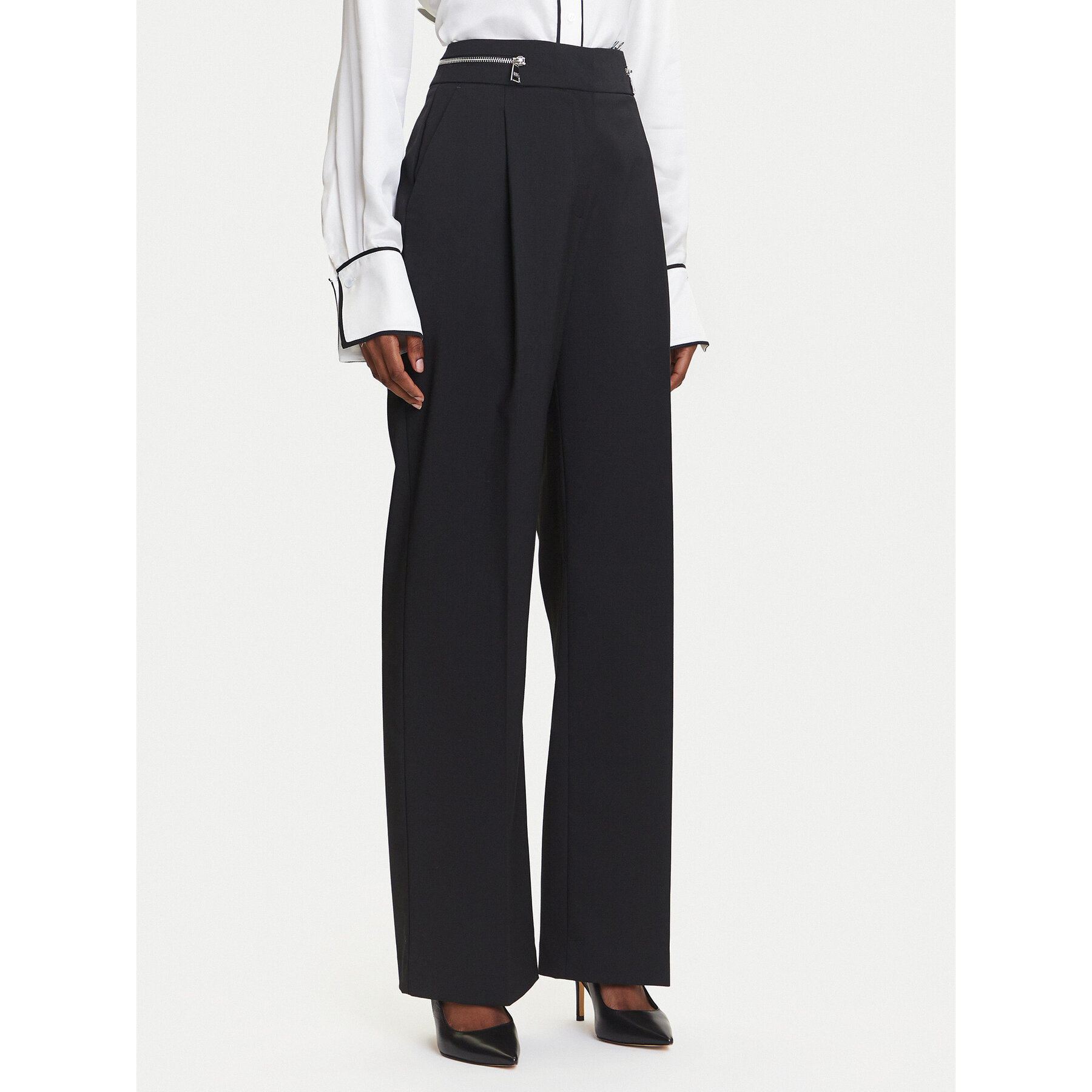 KARL LAGERFELD Spodnie materiałowe A3W10099 Czarny Straight Fit
