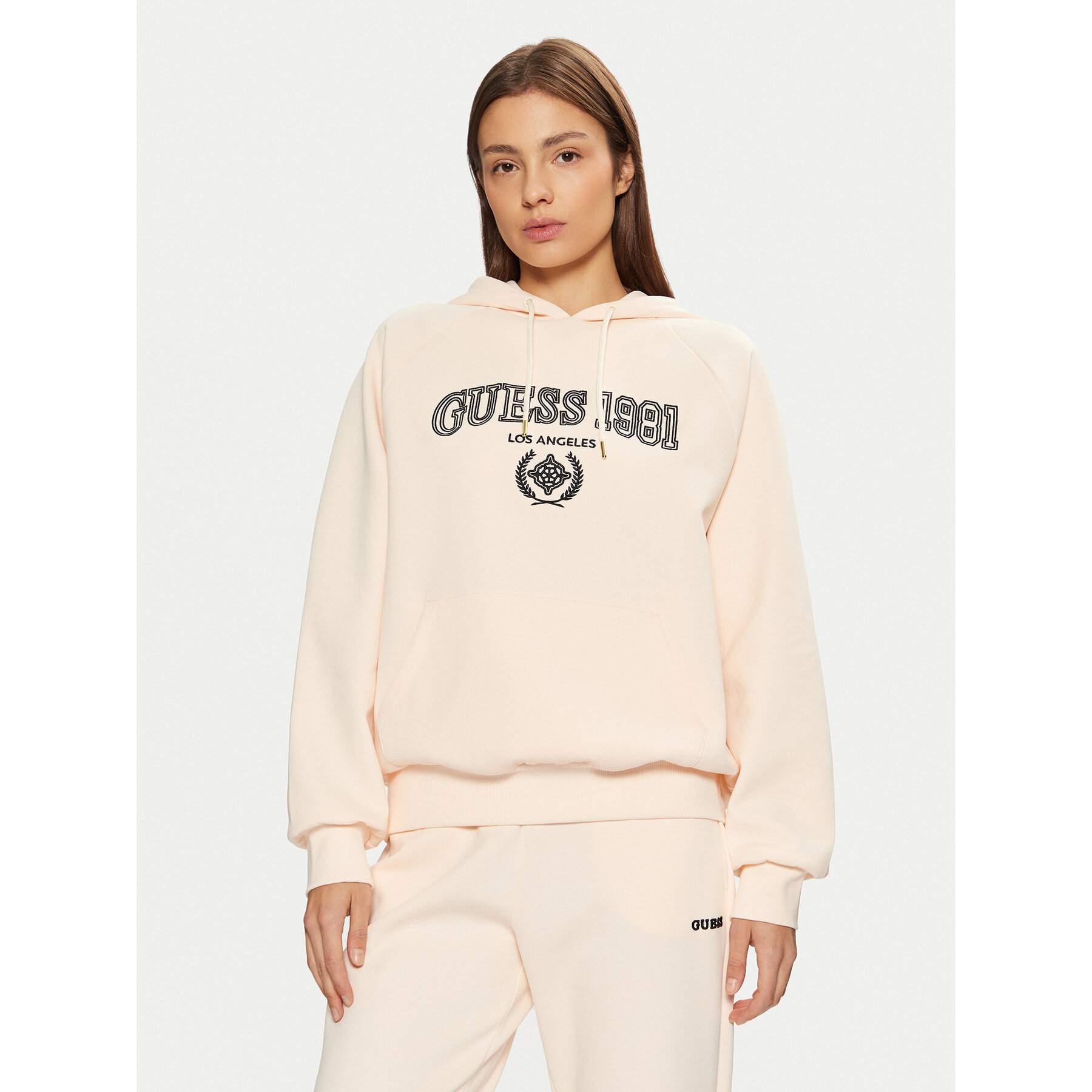 Guess Bluza V5RQ02 KCLD1 Écru Regular Fit
