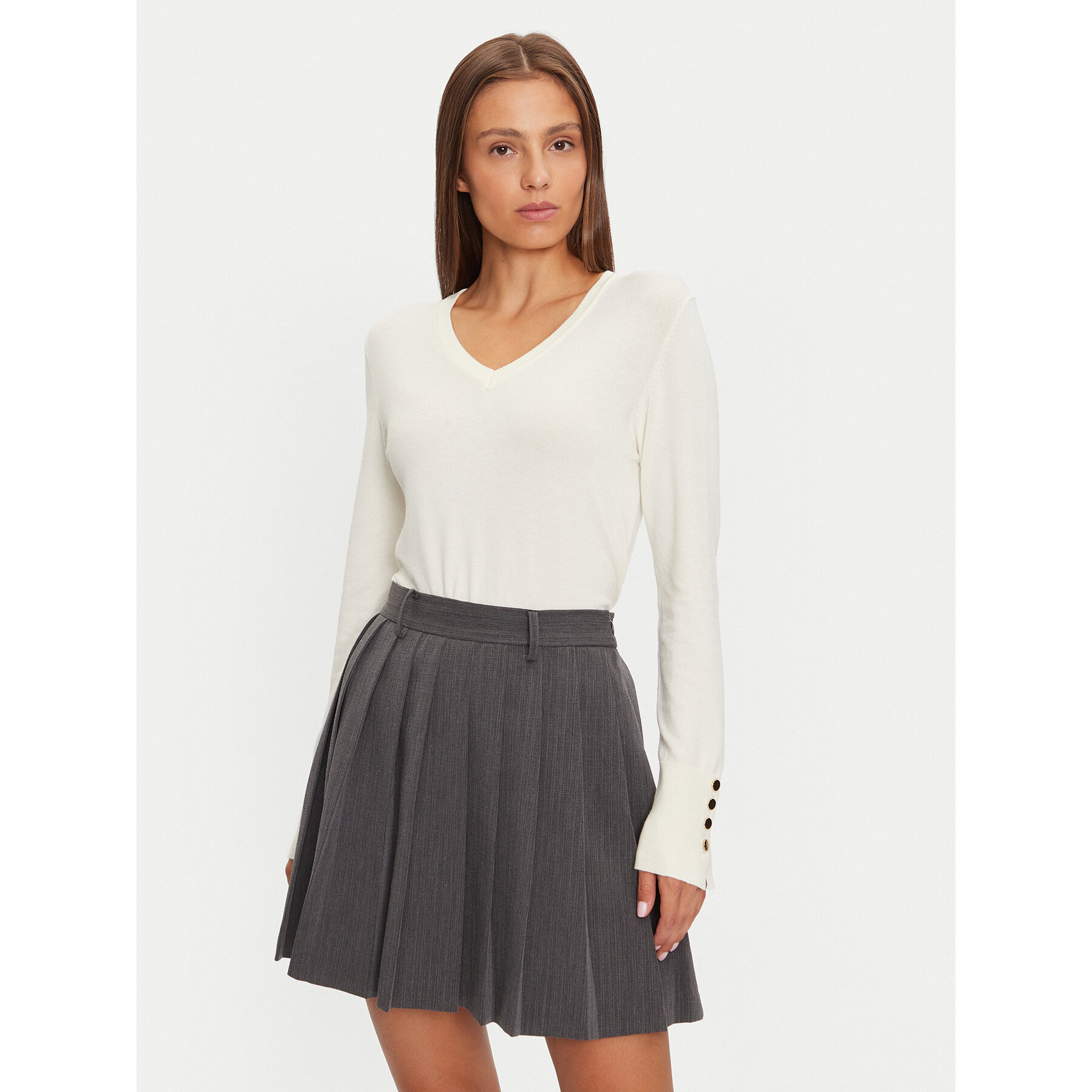 Brave Soul Sweter LK-248IVYA Écru Regular Fit