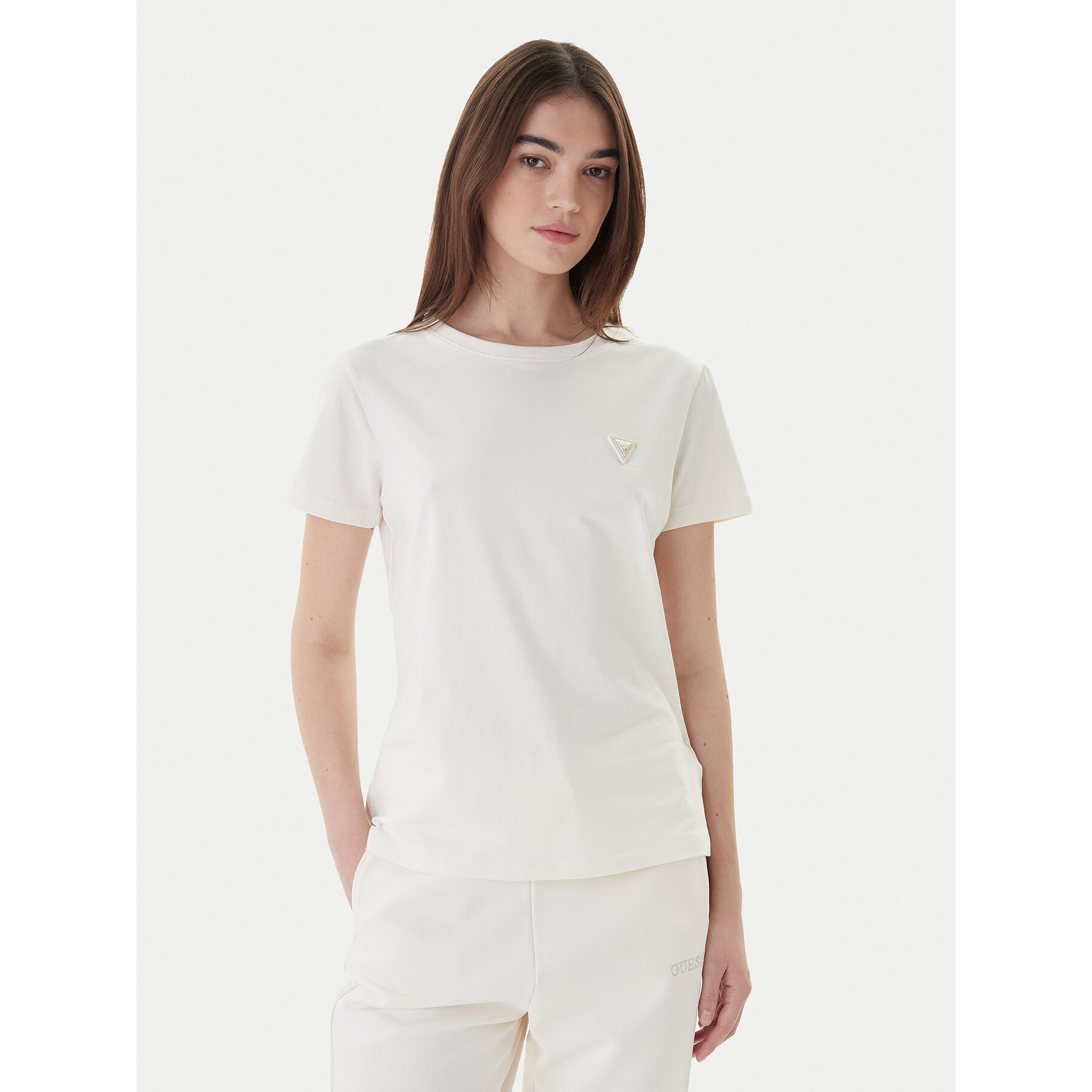 Guess T-Shirt V4YI09 J1314 Écru Oversize