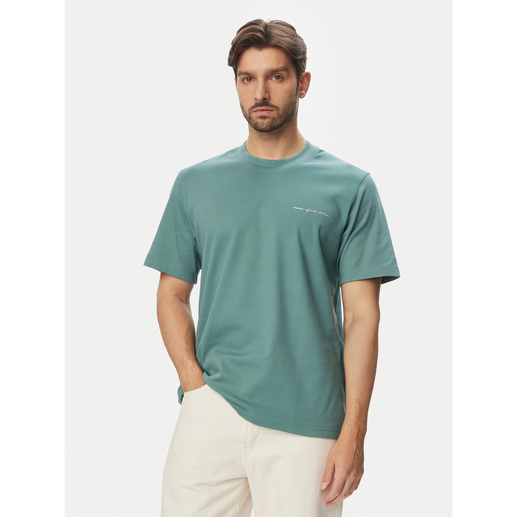 Jack & Jones T-Shirt Blaowen Ss 12292397 Zielony Regular Fit