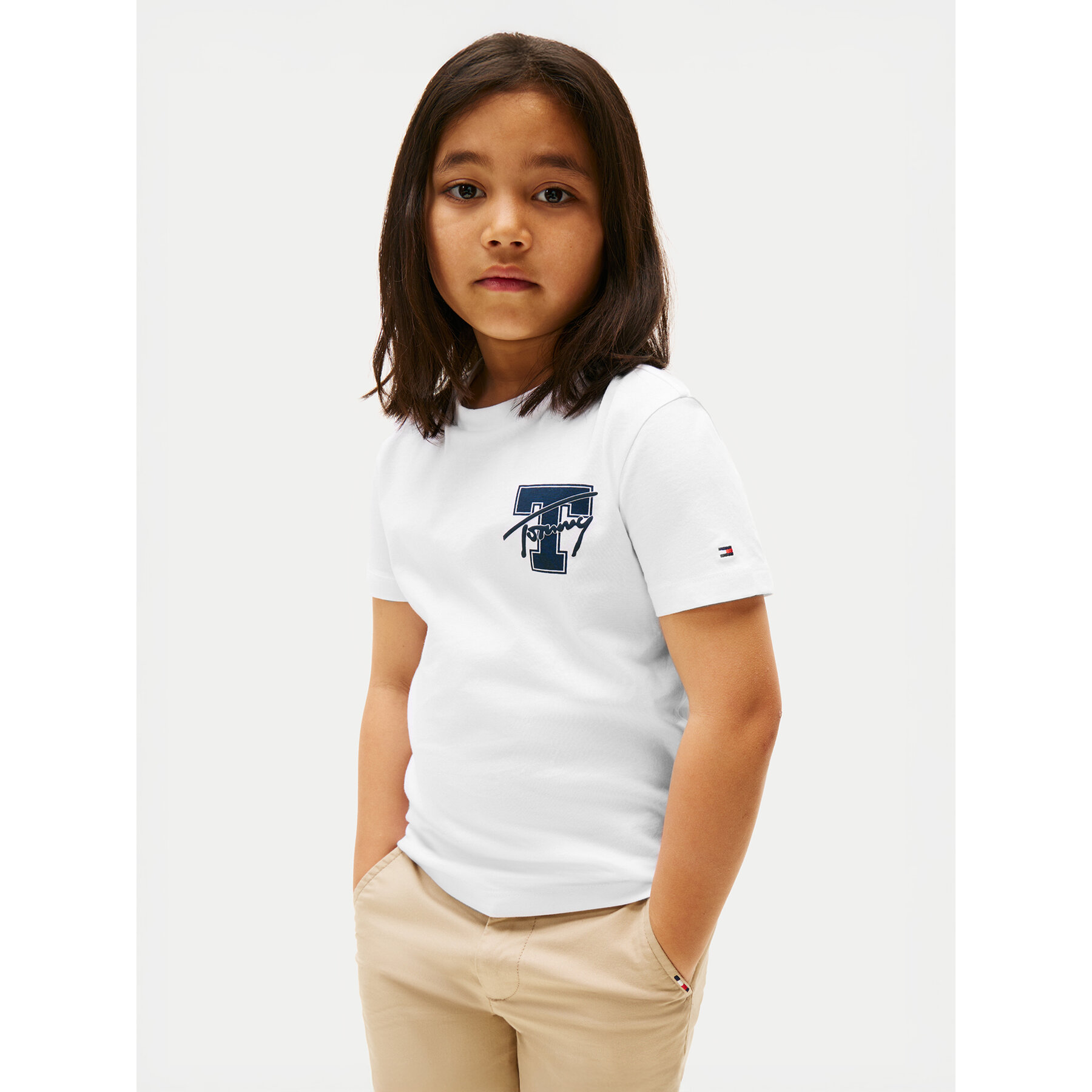 Tommy Hilfiger T-Shirt Varsity Graphic KB0KB09868 Biały Regular Fit