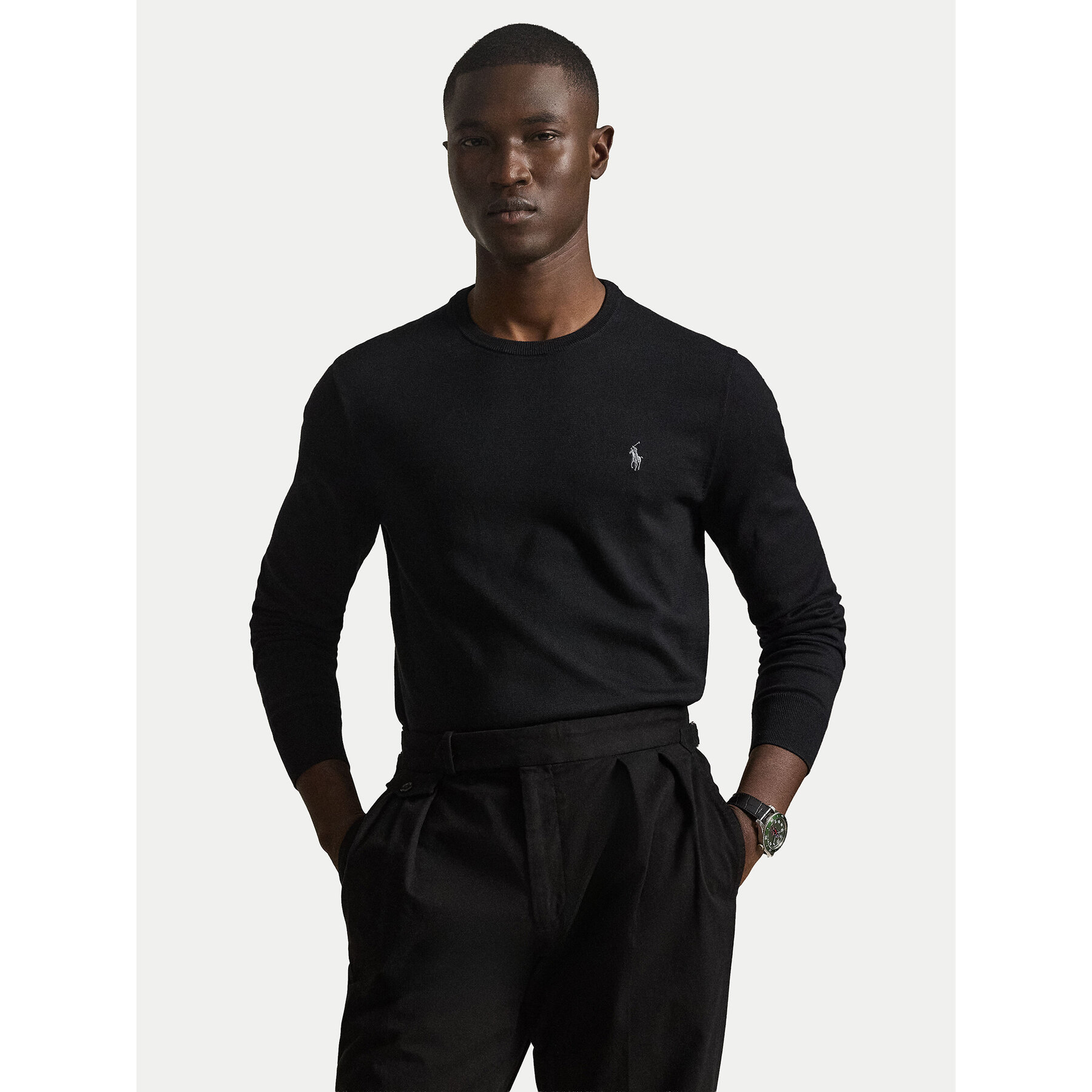 Polo Ralph Lauren Sweter Ls 710684957008 Czarny Slim Fit