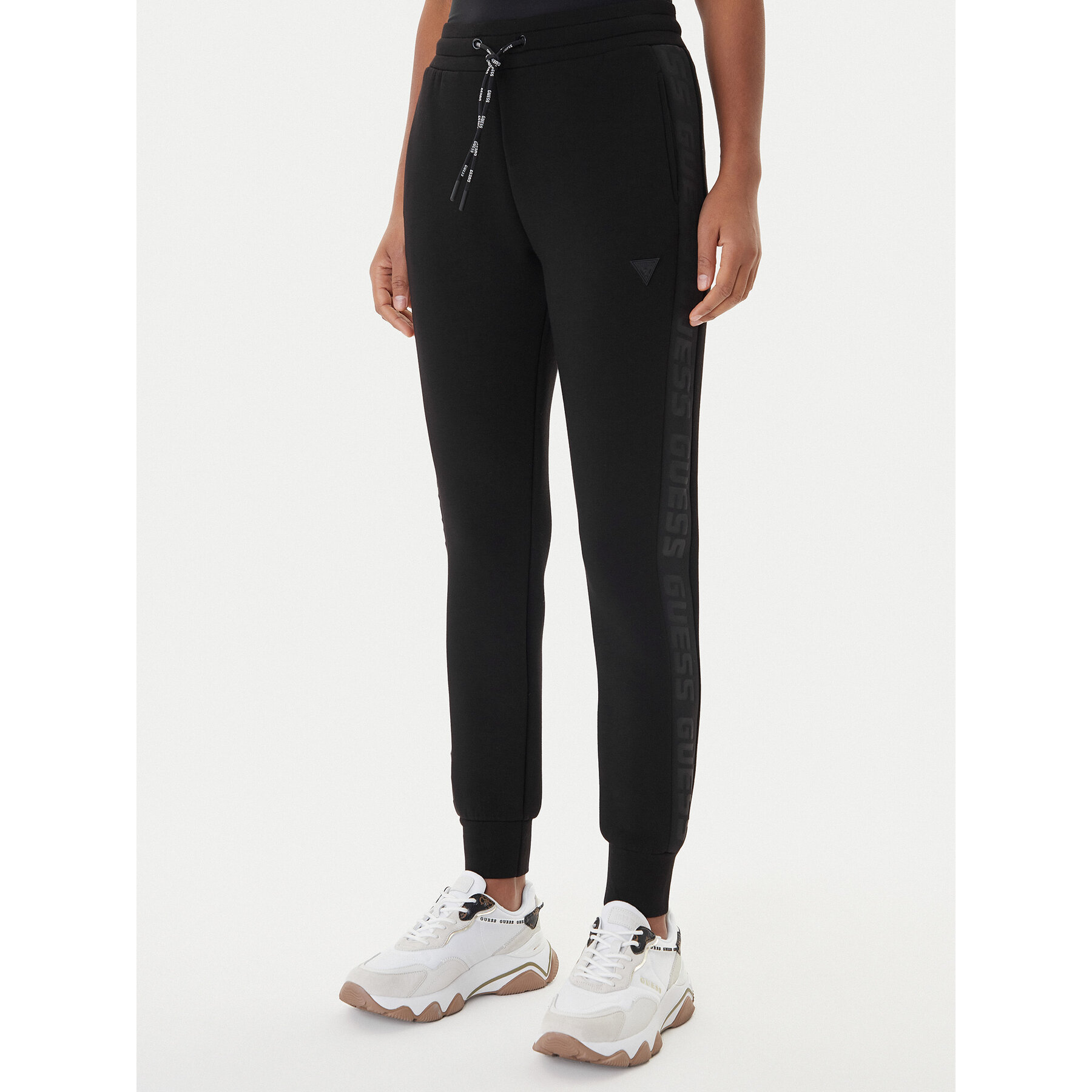 Guess Spodnie dresowe V2YB18 K7UW2 Czarny Regular Fit