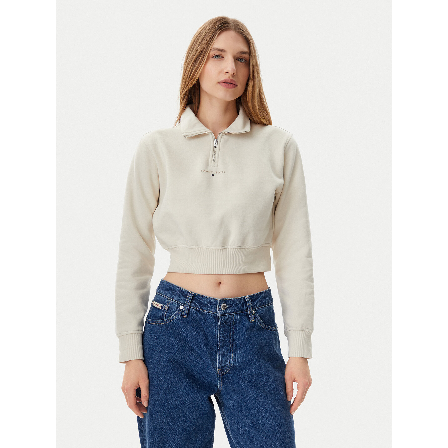 Tommy Jeans Bluza DW0DW20305 Beżowy Regular Fit