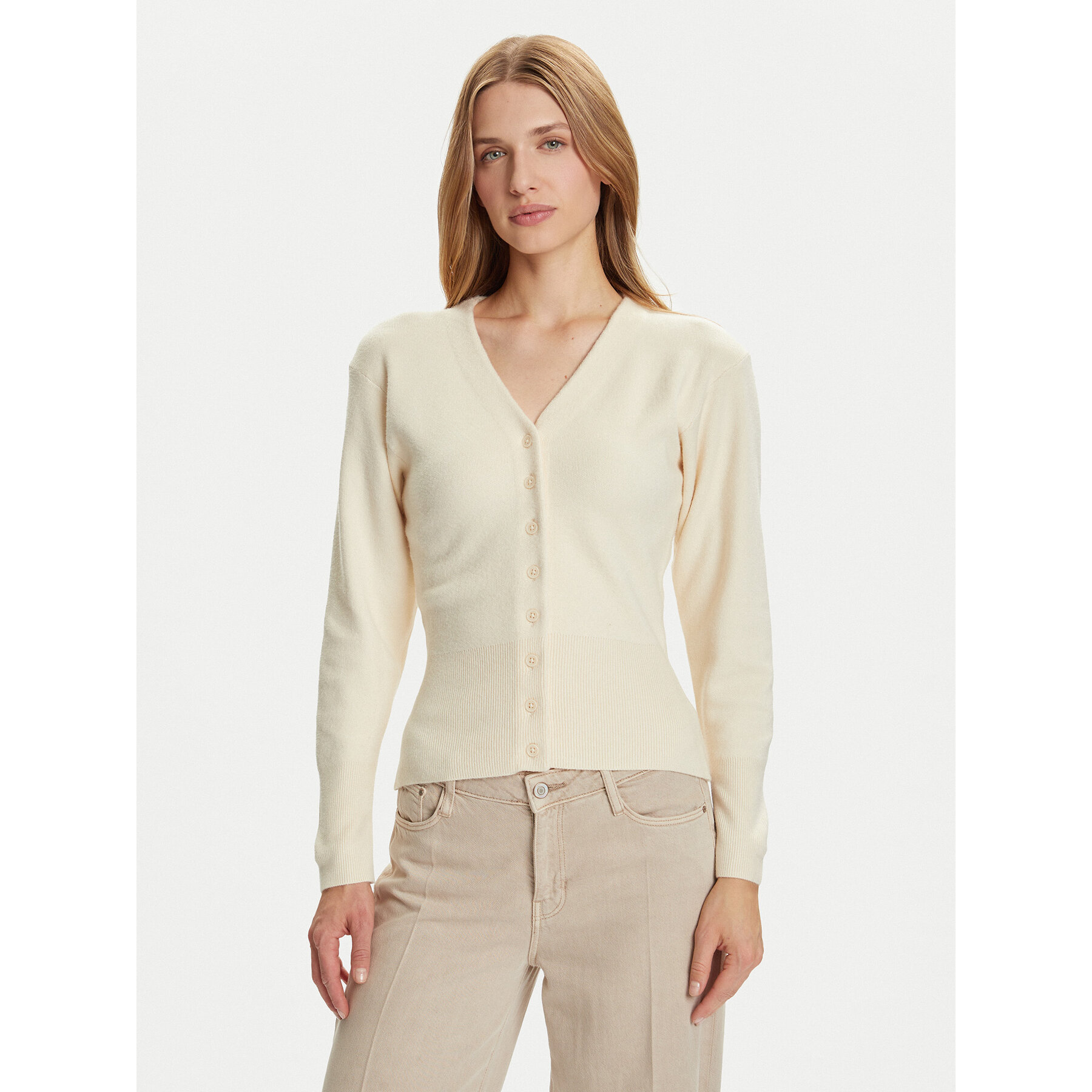 Vero Moda Kardigan Saba 10334777 Beżowy Regular Fit