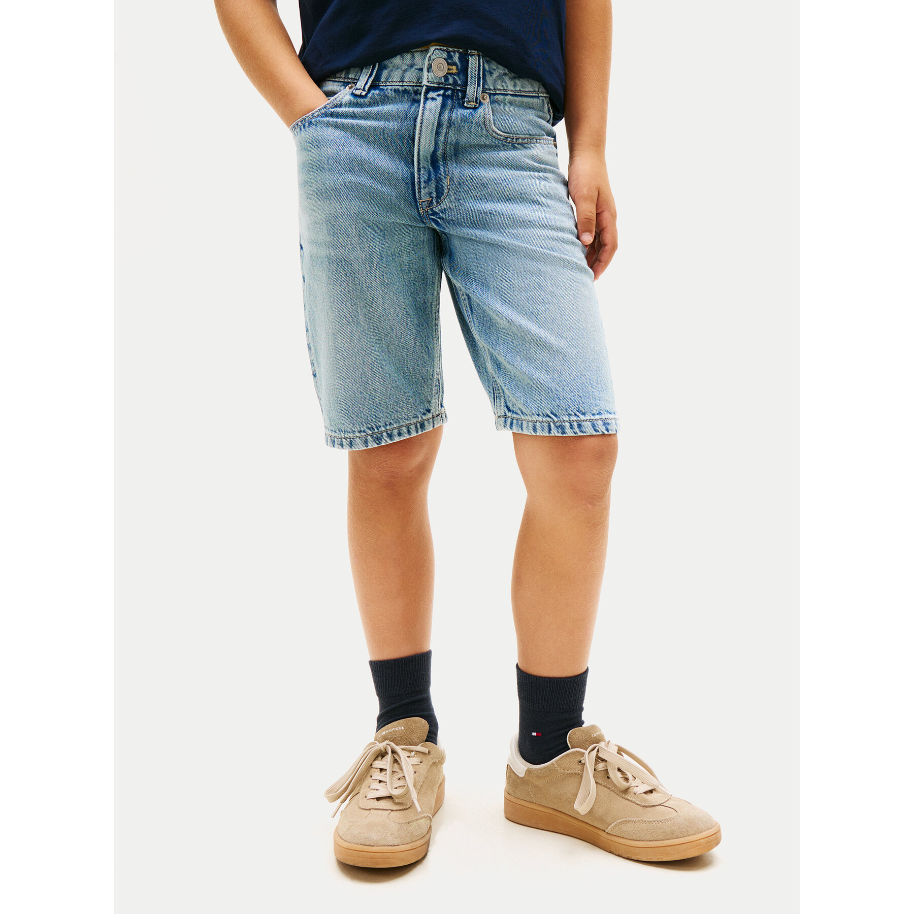 Tommy Hilfiger Szorty jeansowe KB0KB10237 Niebieski Straight Leg