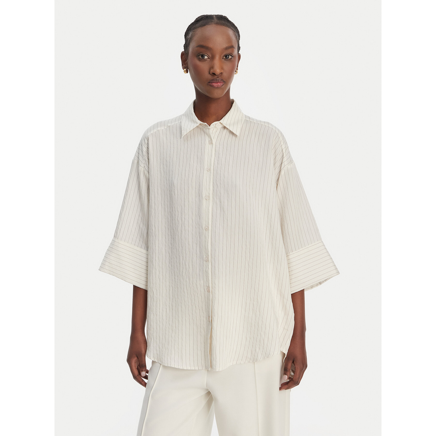 Eleh Koszula SS260297 Biały Relaxed Fit