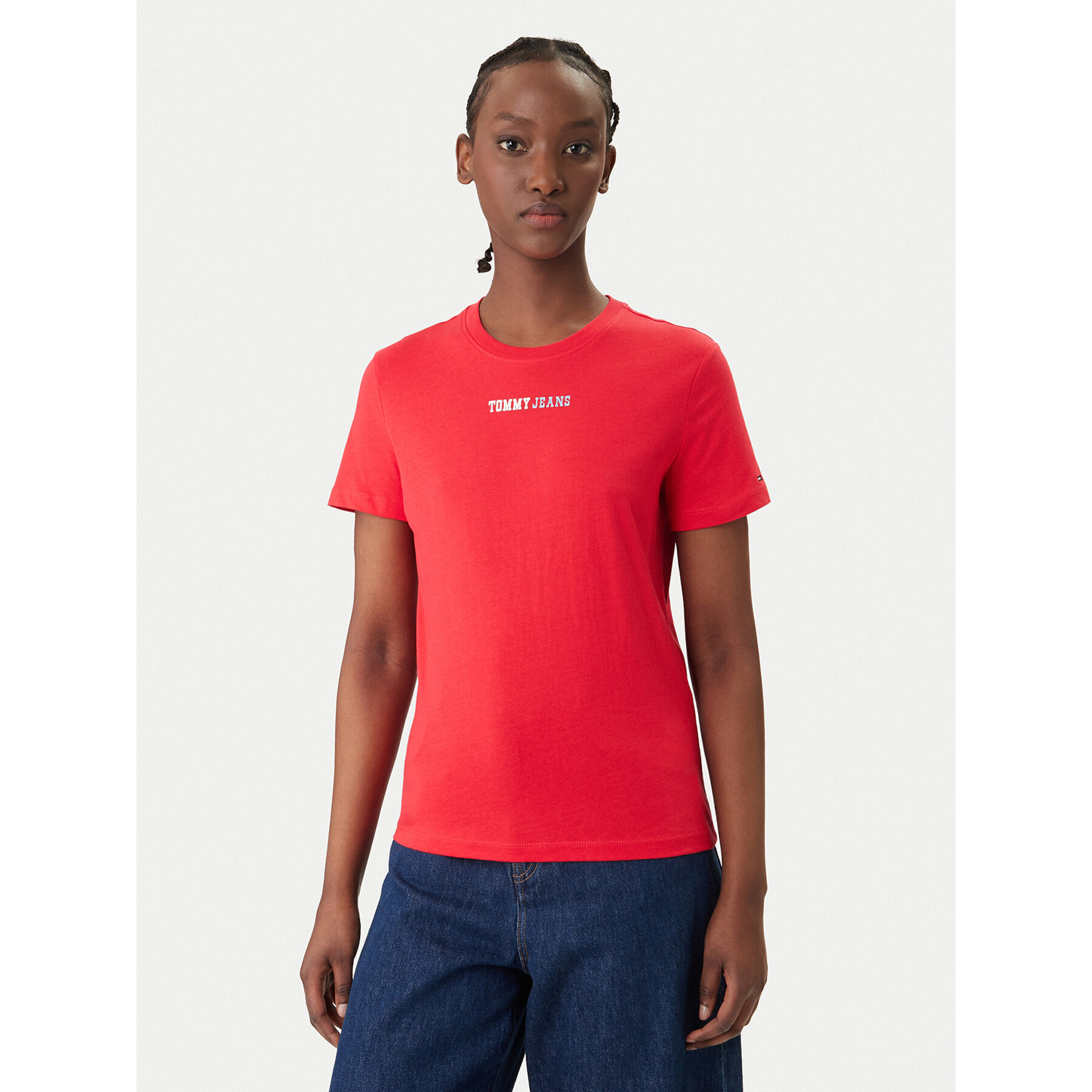 Tommy Jeans T-Shirt DW0DW22277 Czerwony Regular Fit