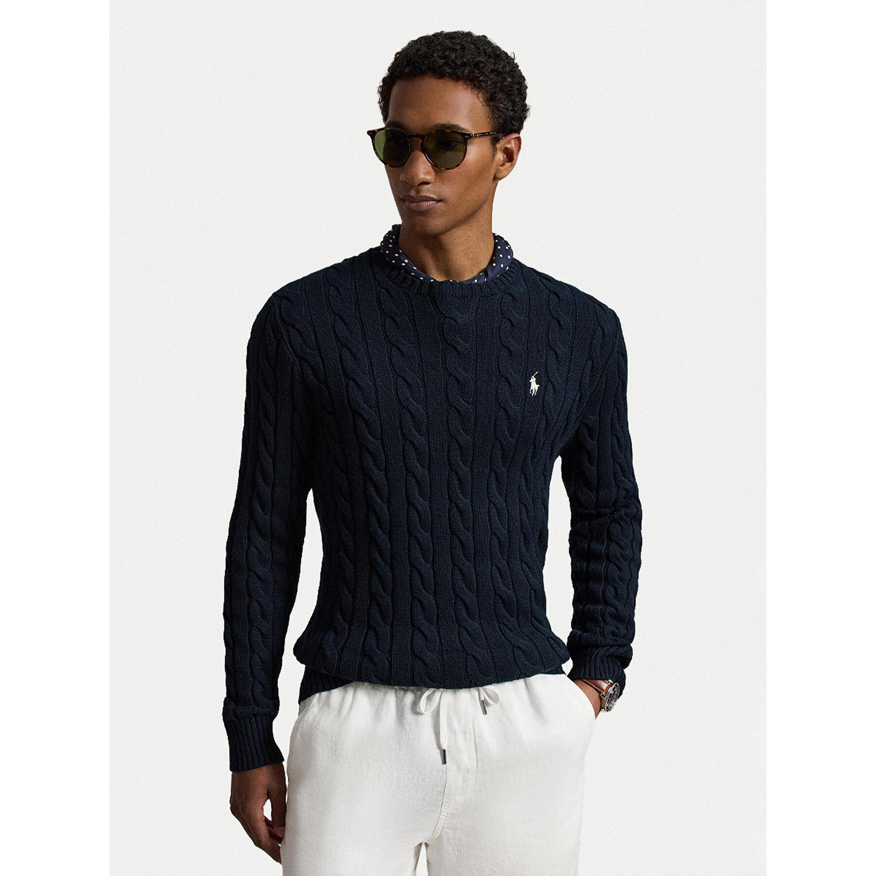Polo Ralph Lauren Sweter 710775885555 Granatowy Regular Fit