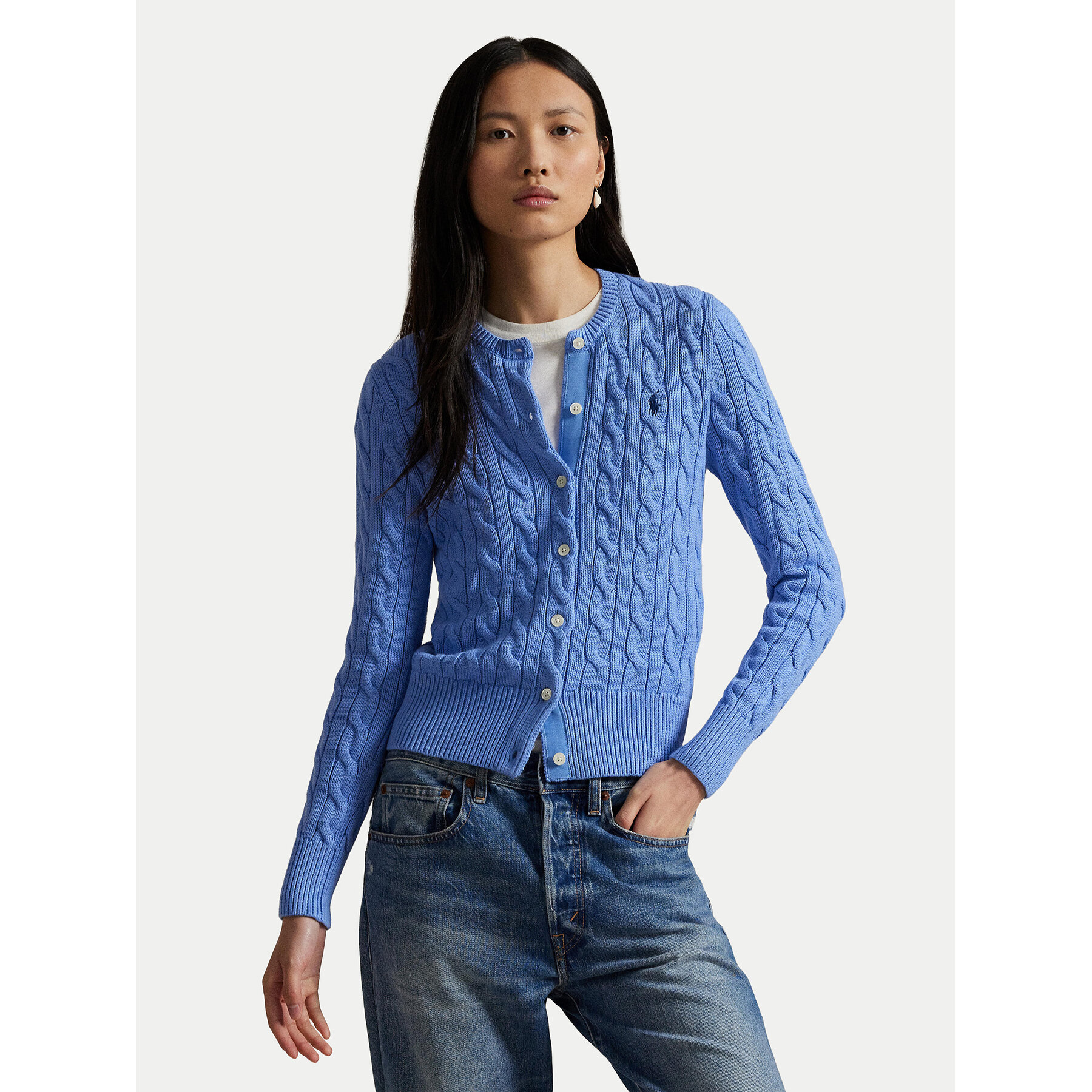 Polo Ralph Lauren Kardigan 211971868009 Błękitny Slim Fit