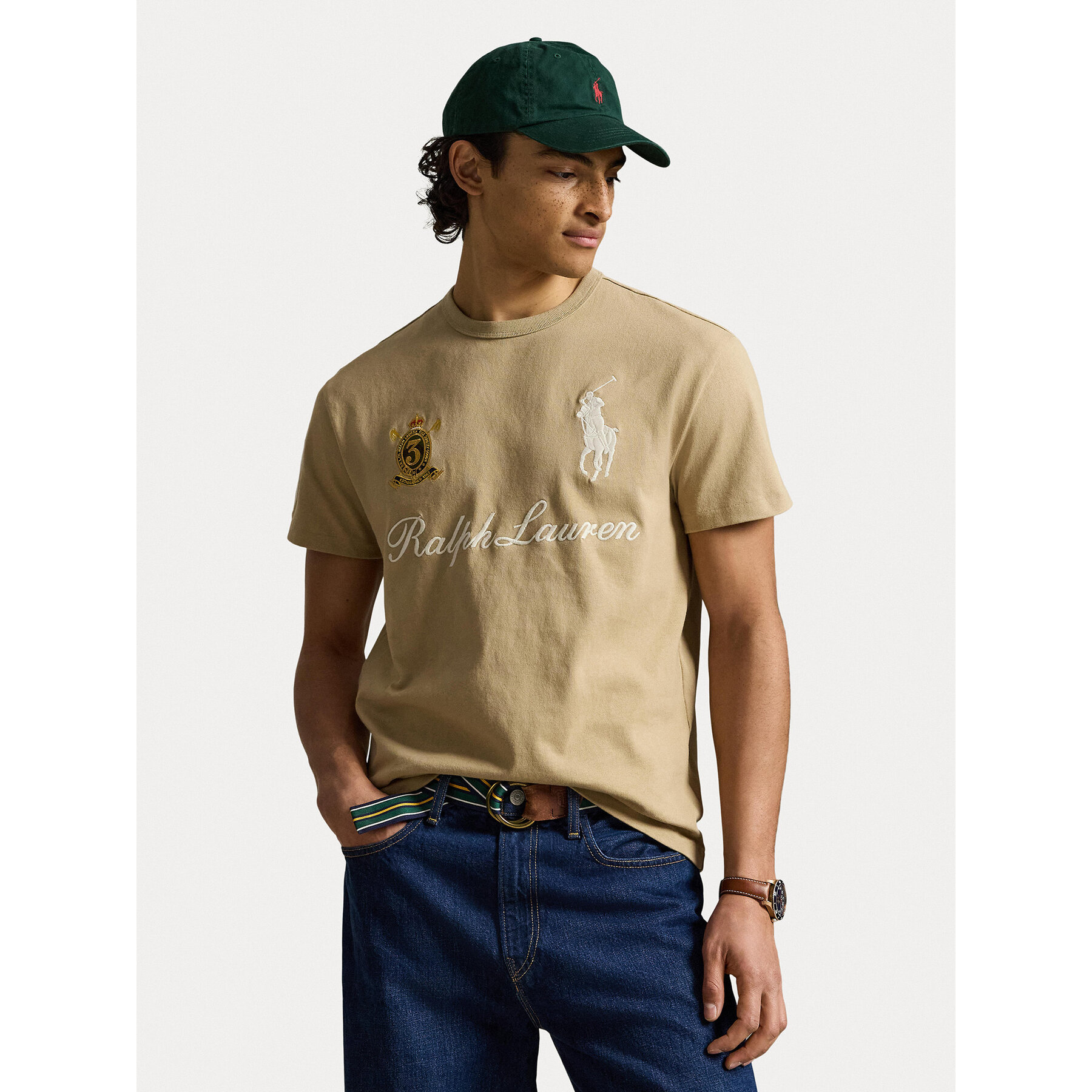 Polo Ralph Lauren T-Shirt 710B20010003 Beżowy Regular Fit