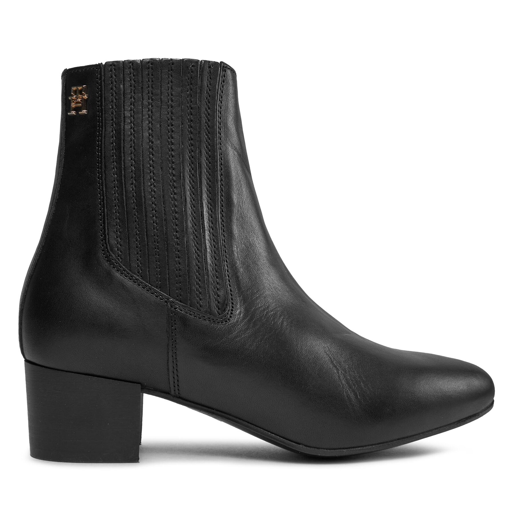 Tommy Hilfiger Botki Essential Leather Boot FW0FW07759 Czarny
