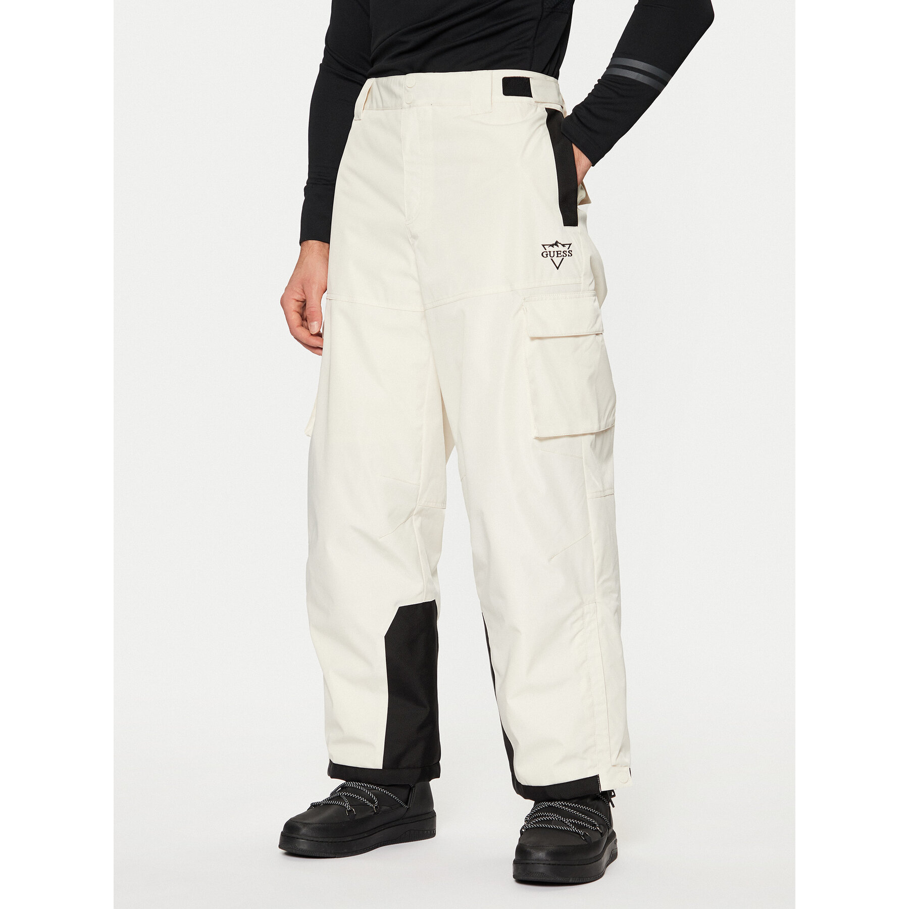 Guess Spodnie narciarskie M4PB59 WH0K0 Écru Regular Fit