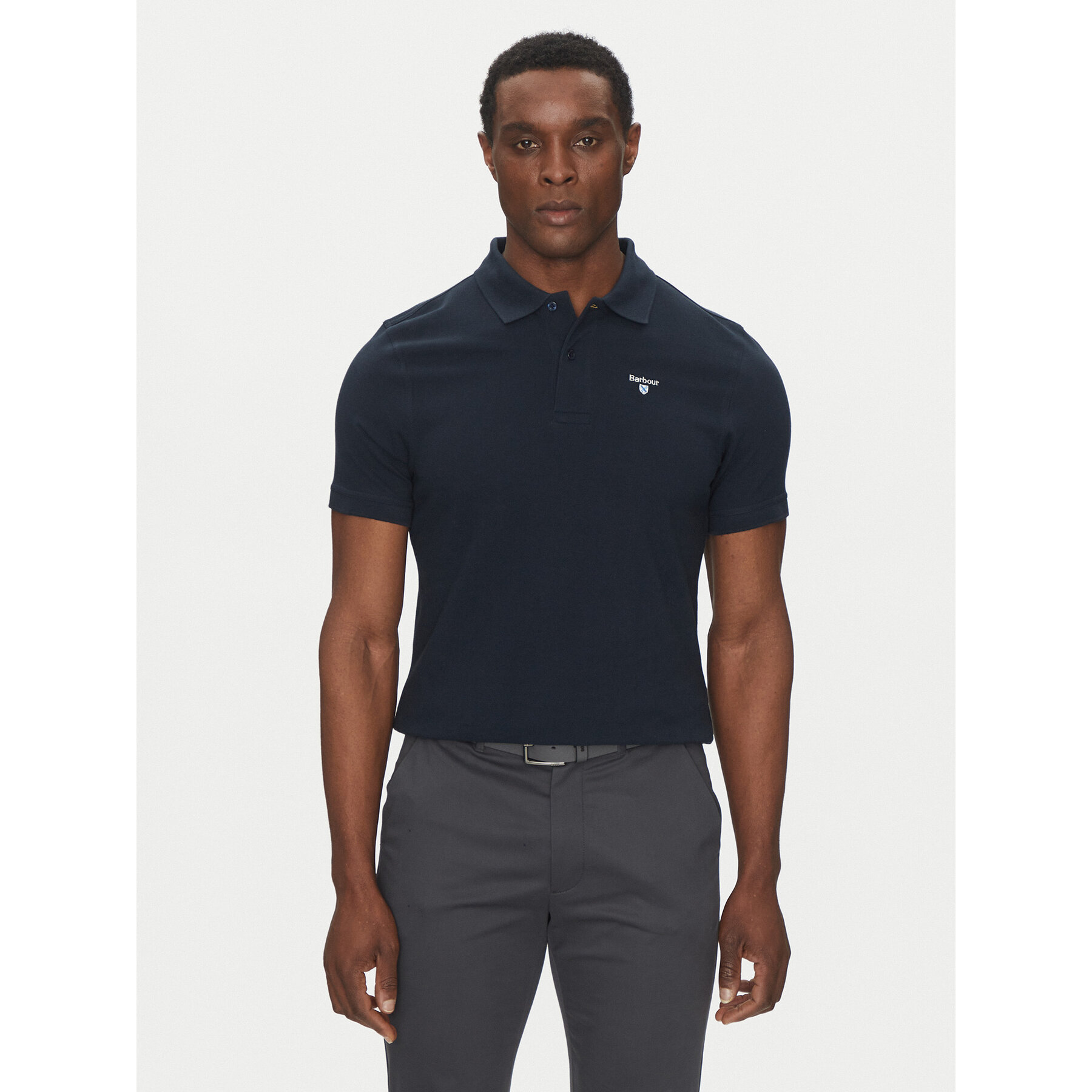 Barbour Polo Original Sports MML0358NY31 Granatowy Tailored Fit
