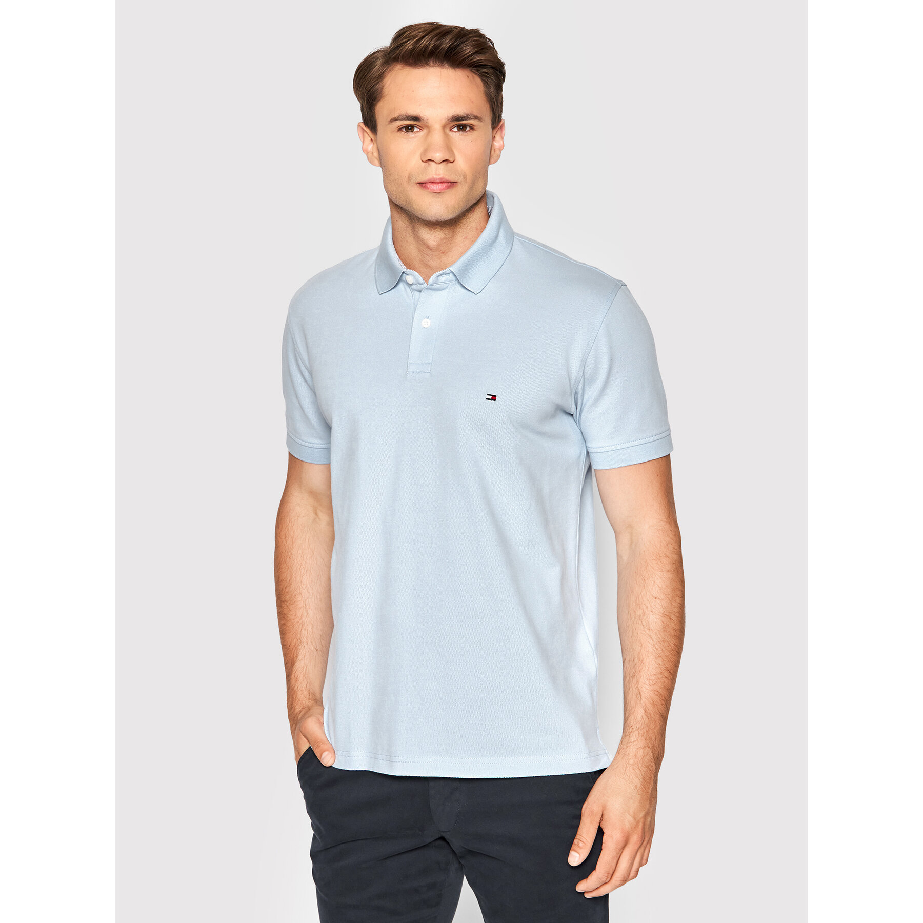 Tommy Hilfiger Polo 1985 MW0MW17770 Błękitny Regular Fit