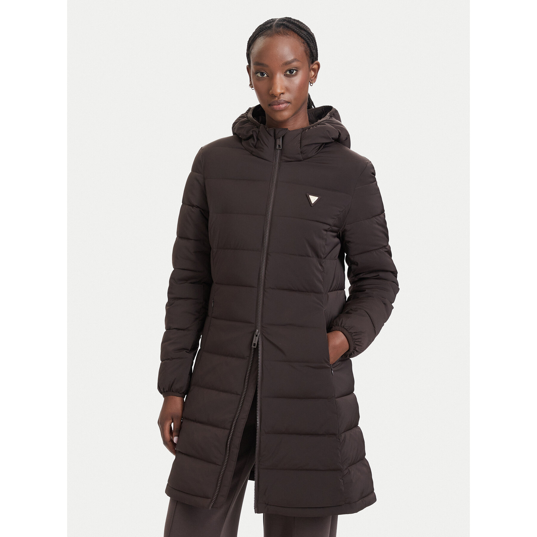 Guess Kurtka zimowa V4YL05 WF3X0 Brązowy ciemny Regular Fit