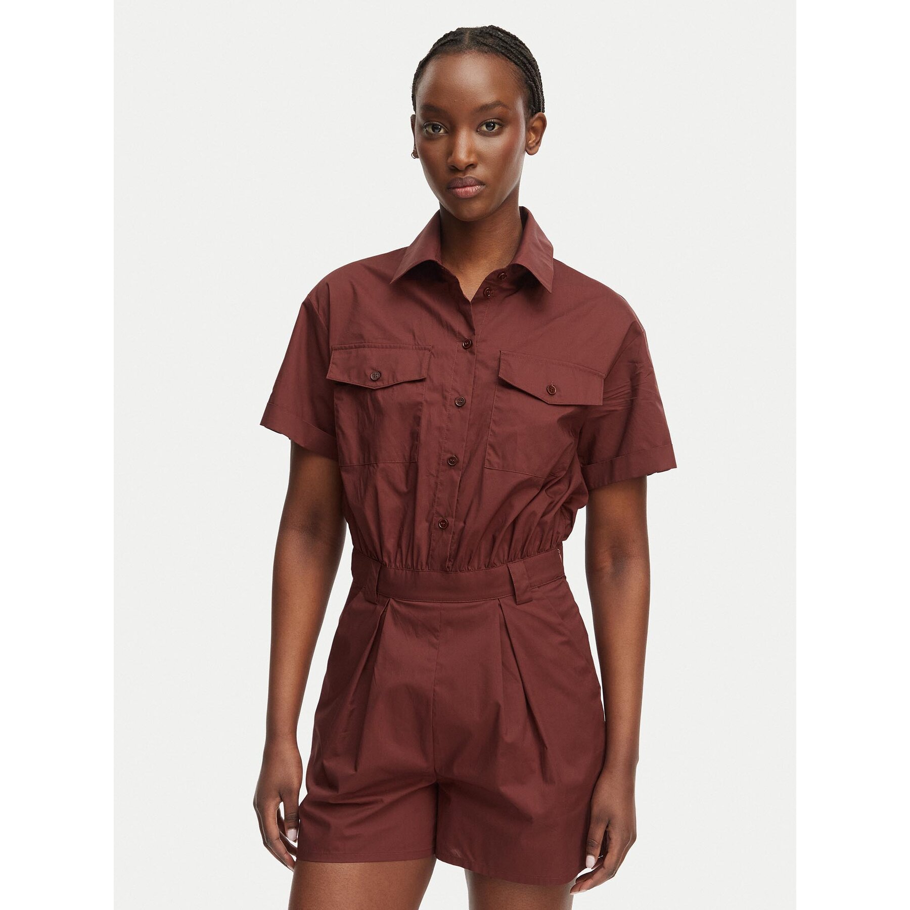 Patrizia Pepe Kombinezon 2T0095/A9B9-B887 Brązowy ciemny Regular Fit