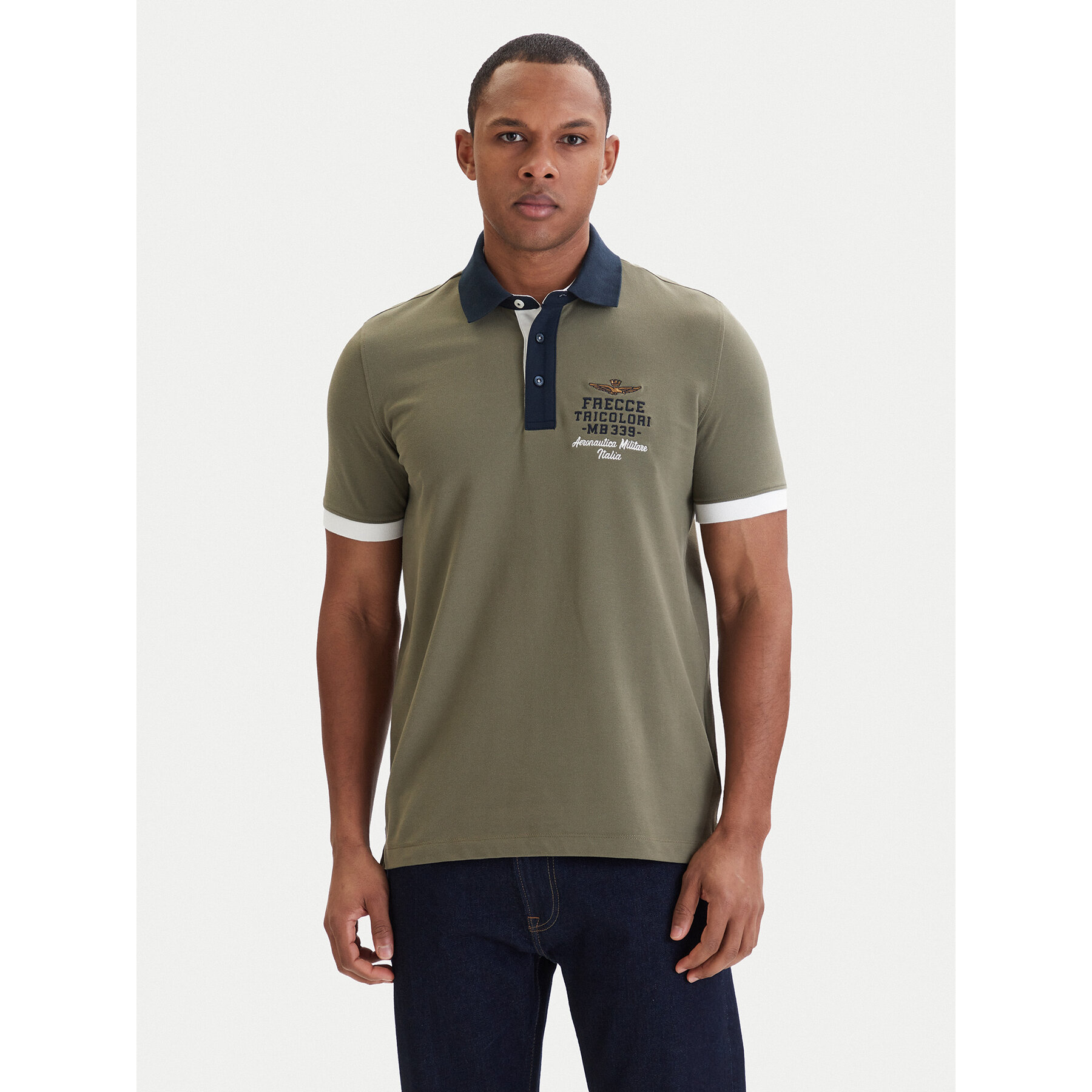 Aeronautica Militare Polo 261PO1908UP00191 Zielony Slim Fit