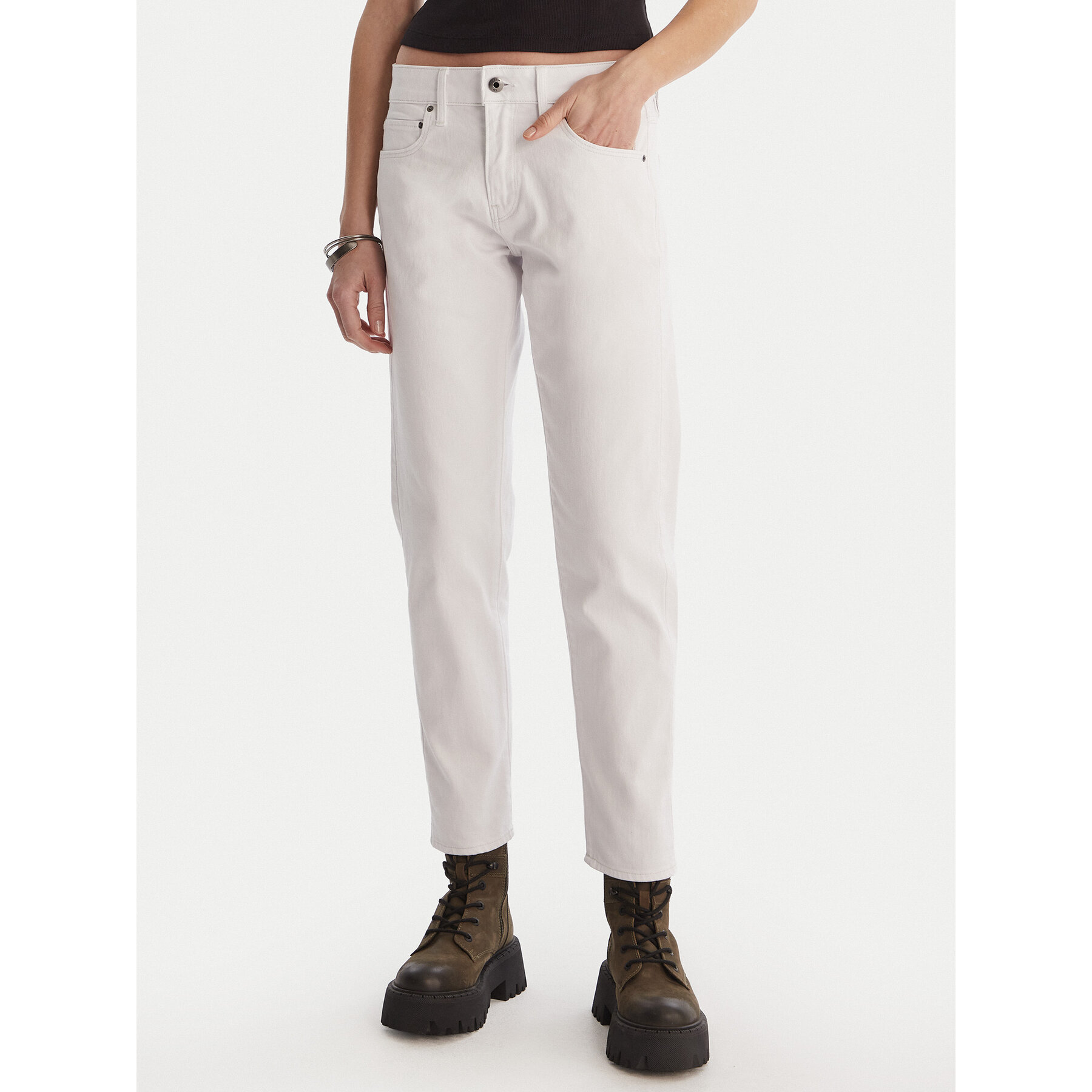 G-Star Raw Jeansy Kate D15264-C301 Biały Boyfriend Fit