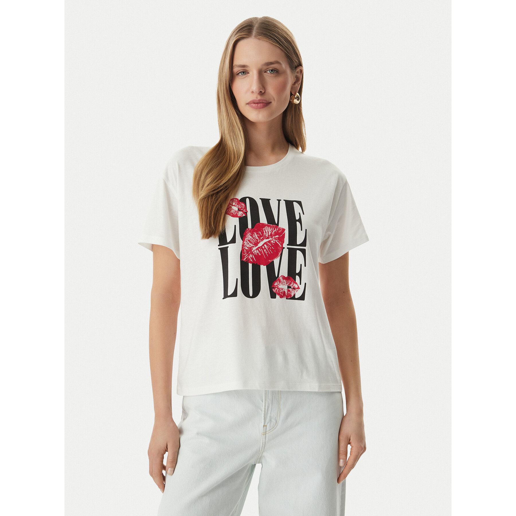 Morgan T-Shirt 261-DOVE Biały Regular Fit
