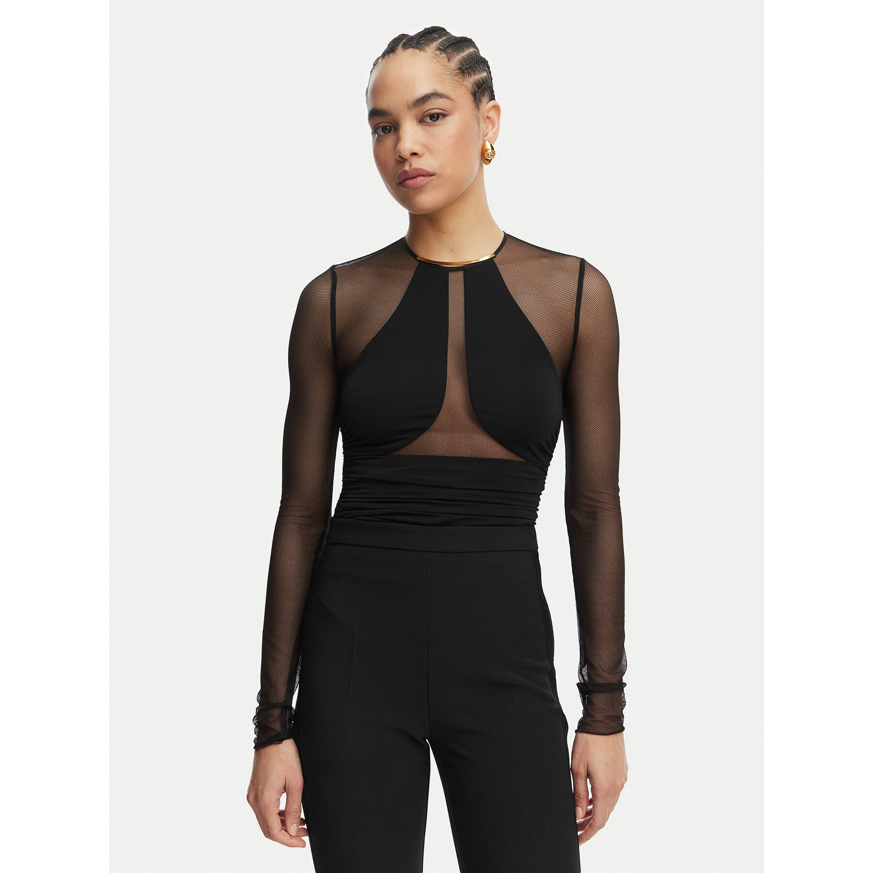 Elisabetta Franchi Body BO-030-62E2-V300 Czarny Slim Fit