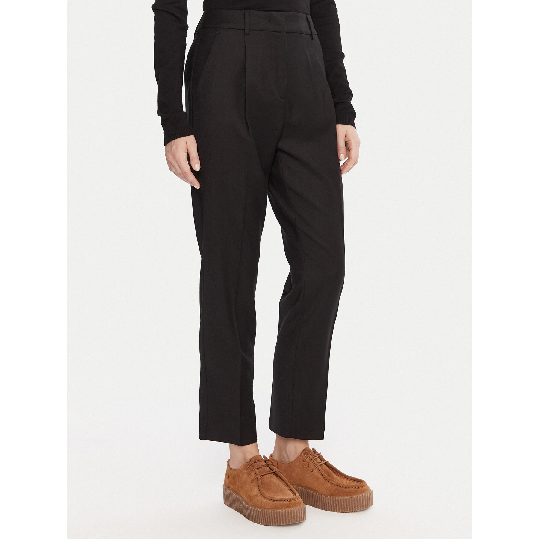 Weekend Max Mara Spodnie materiałowe Caldaia 2525136152 Czarny Regular Fit