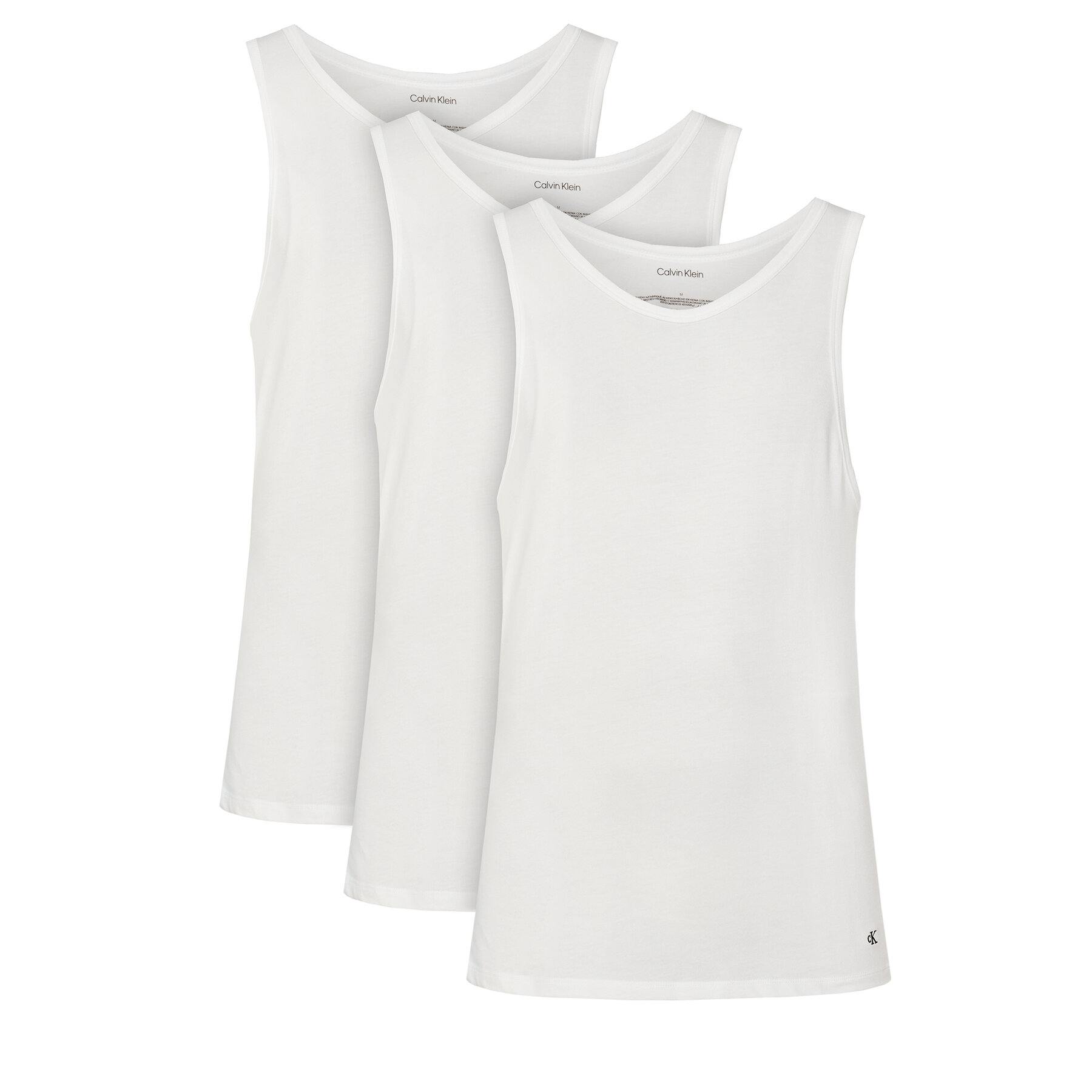 Calvin Klein Underwear Komplet tank topów Tank 3Pk LV00NB4184 Biały Slim Fit