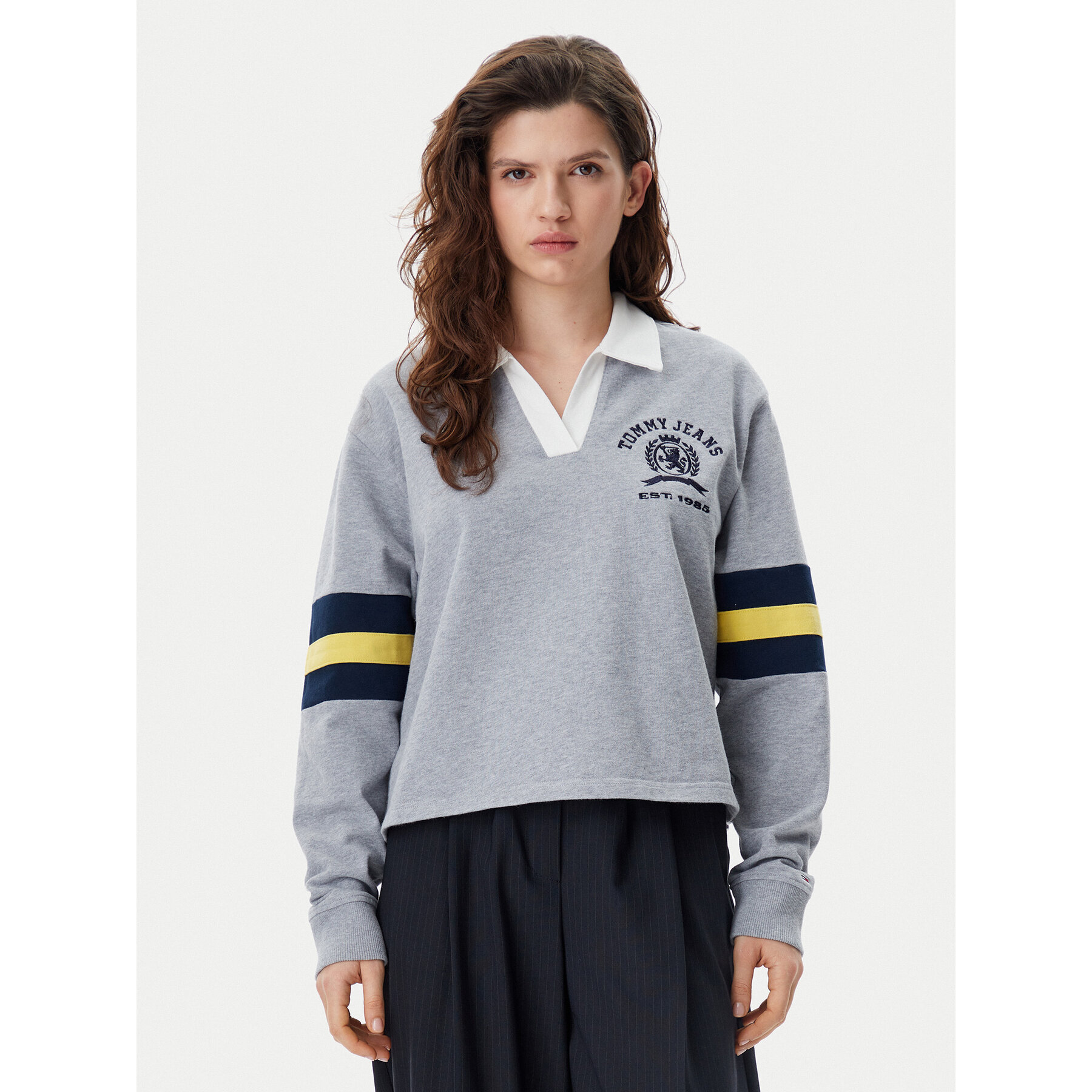 Tommy Jeans Bluza Varsity DW0DW20312 Szary Relaxed Fit