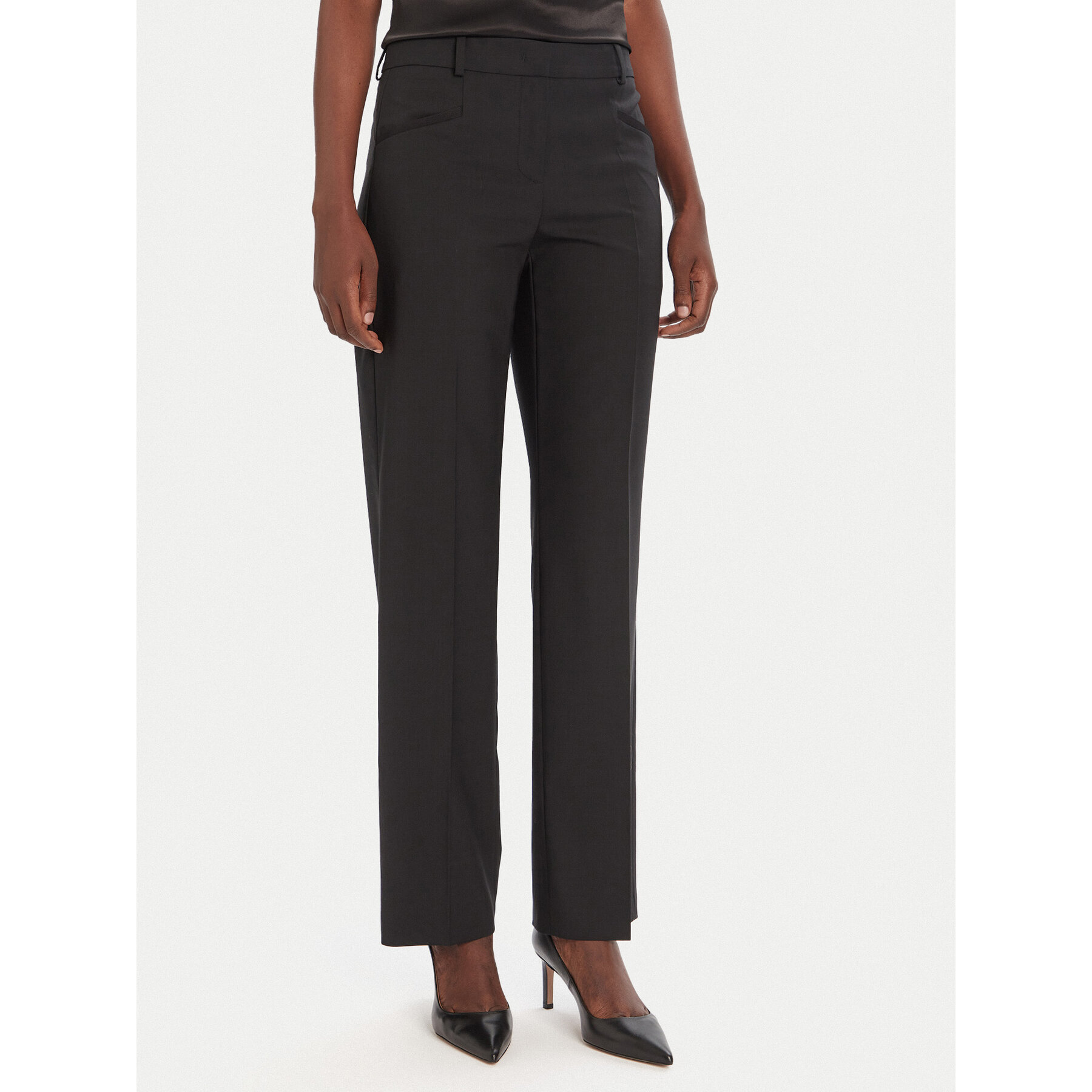 BOSS Spodnie materiałowe Tilda9 50546613 Czarny Straight Fit