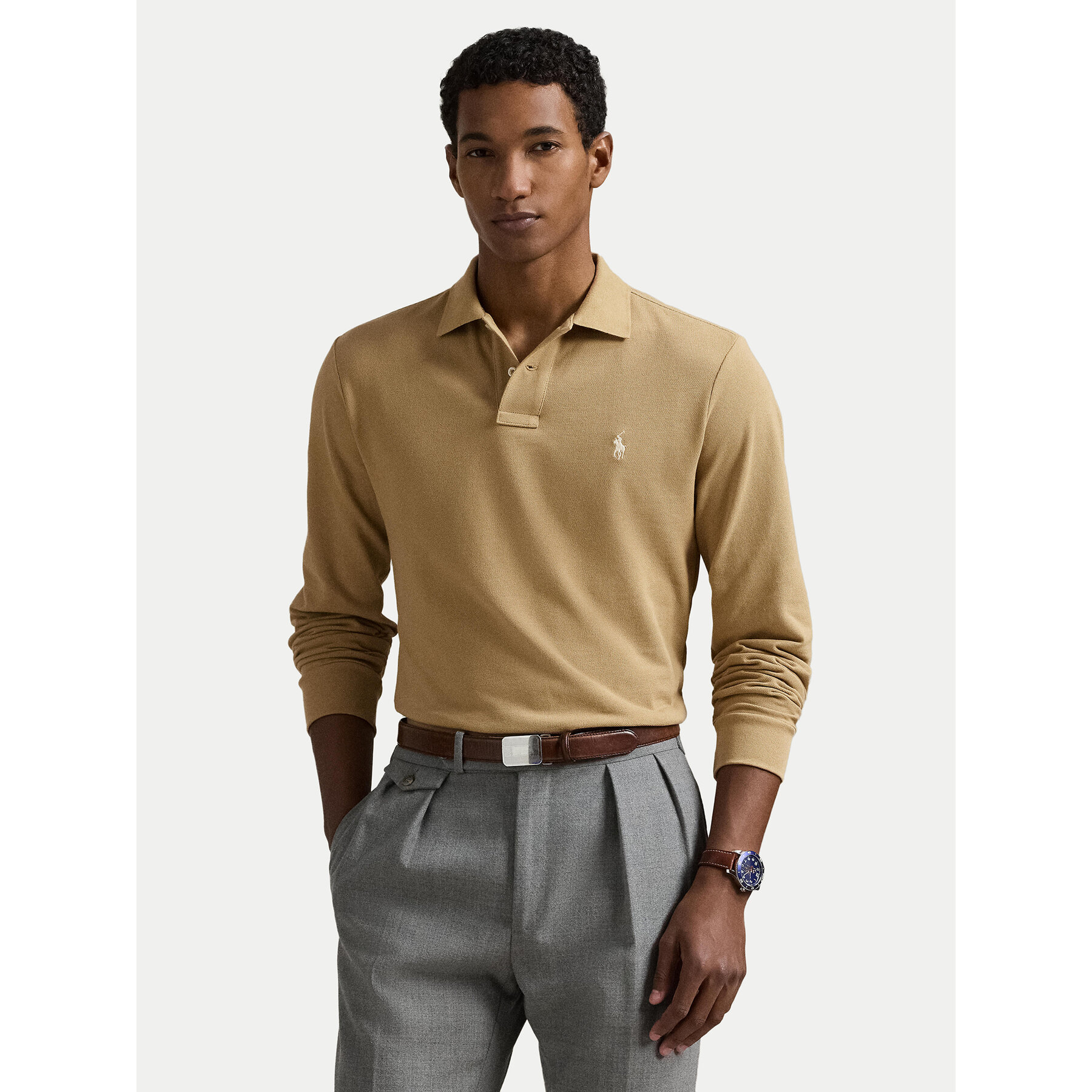Polo Ralph Lauren Polo 710680790123 Beżowy Custom Slim Fit